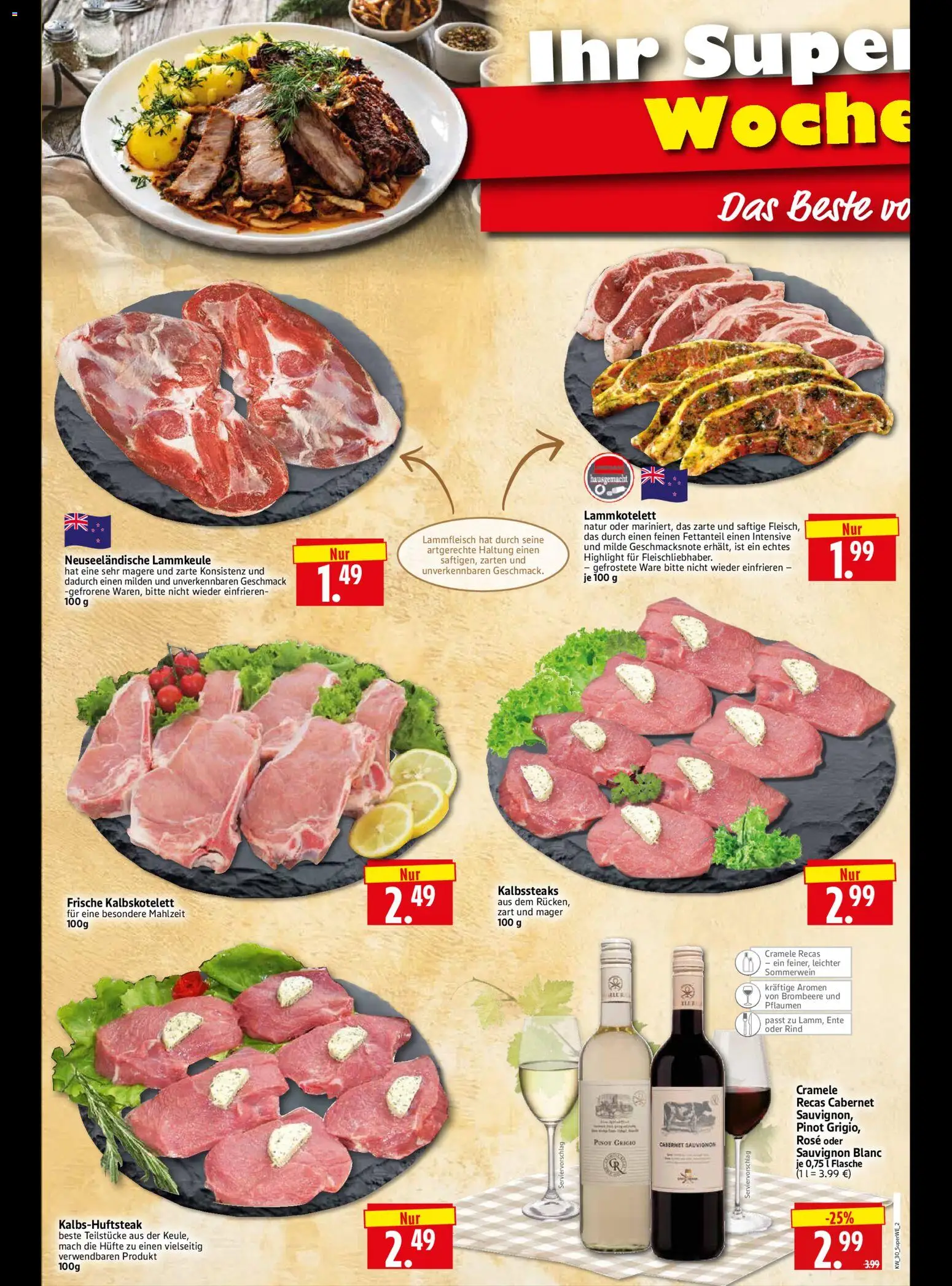 HERKULES Sonderbeilage – gültig ab 23.07.2026 | Seite: 2 | Produkte: Lammkeule, Pflaumen, Ente