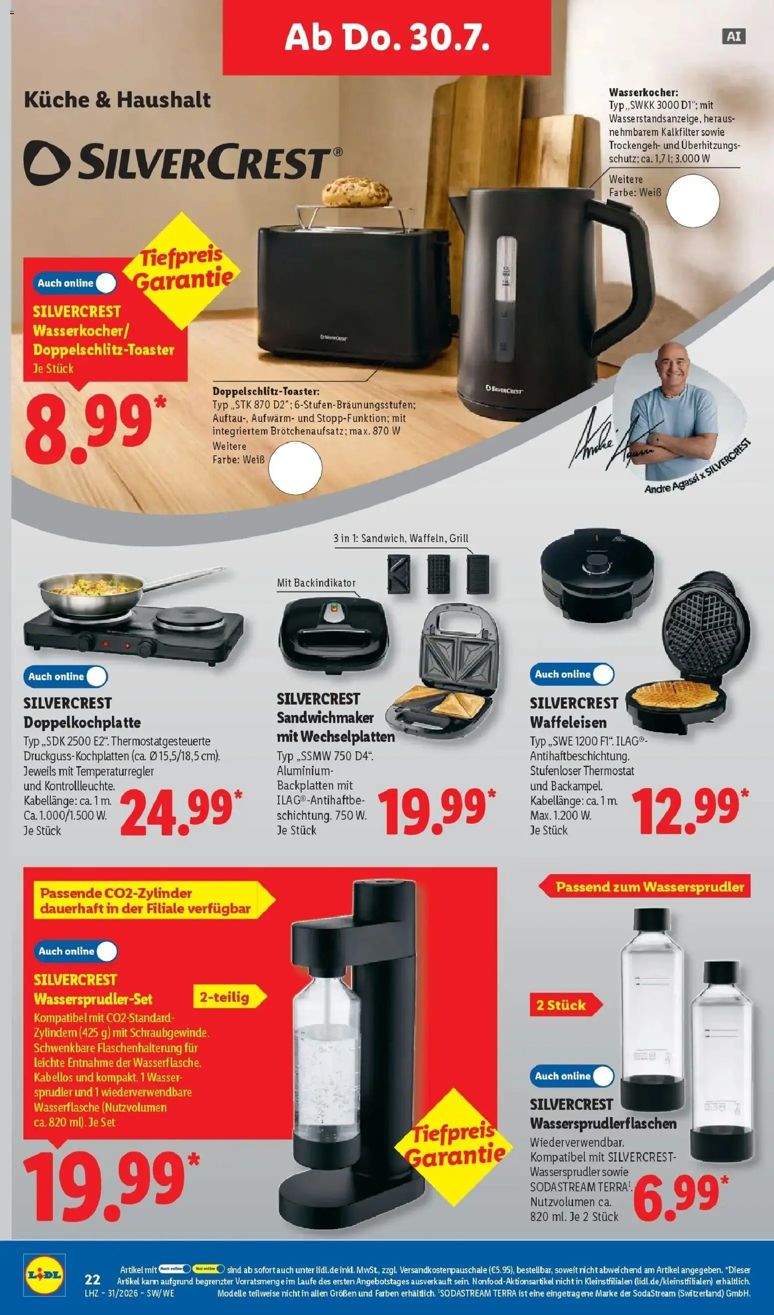 Lidl Prospekt Weikersheim – gültig ab 27.07.2026 | Seite: 38 | Produkte: Wasserkocher, Sandwichmaker, Küche, Wasser