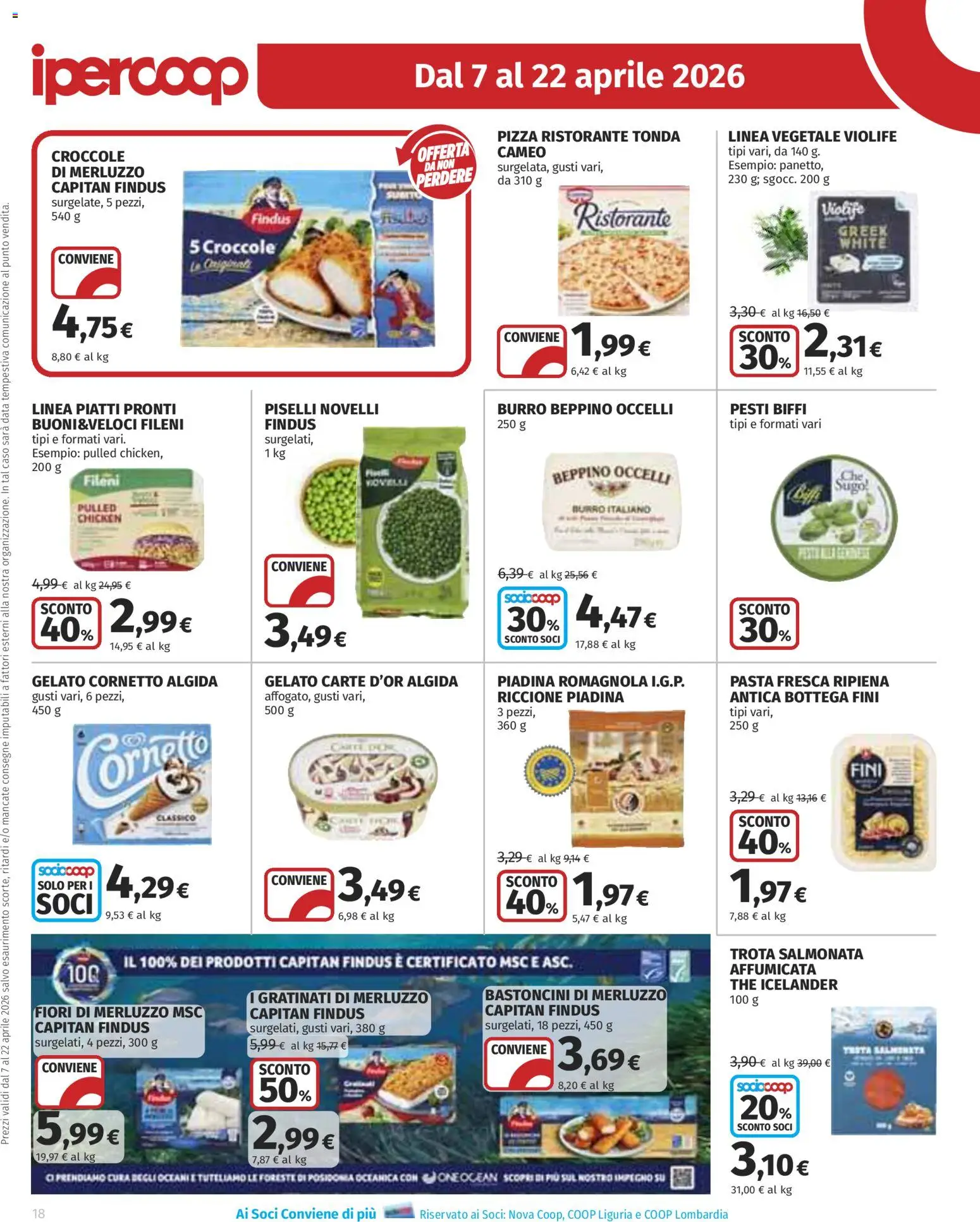 Volantino Ipercoop del 07.04.2026 | Pagina: 18 | Prodotti: Cornetto, Data, Piadina, Sugo