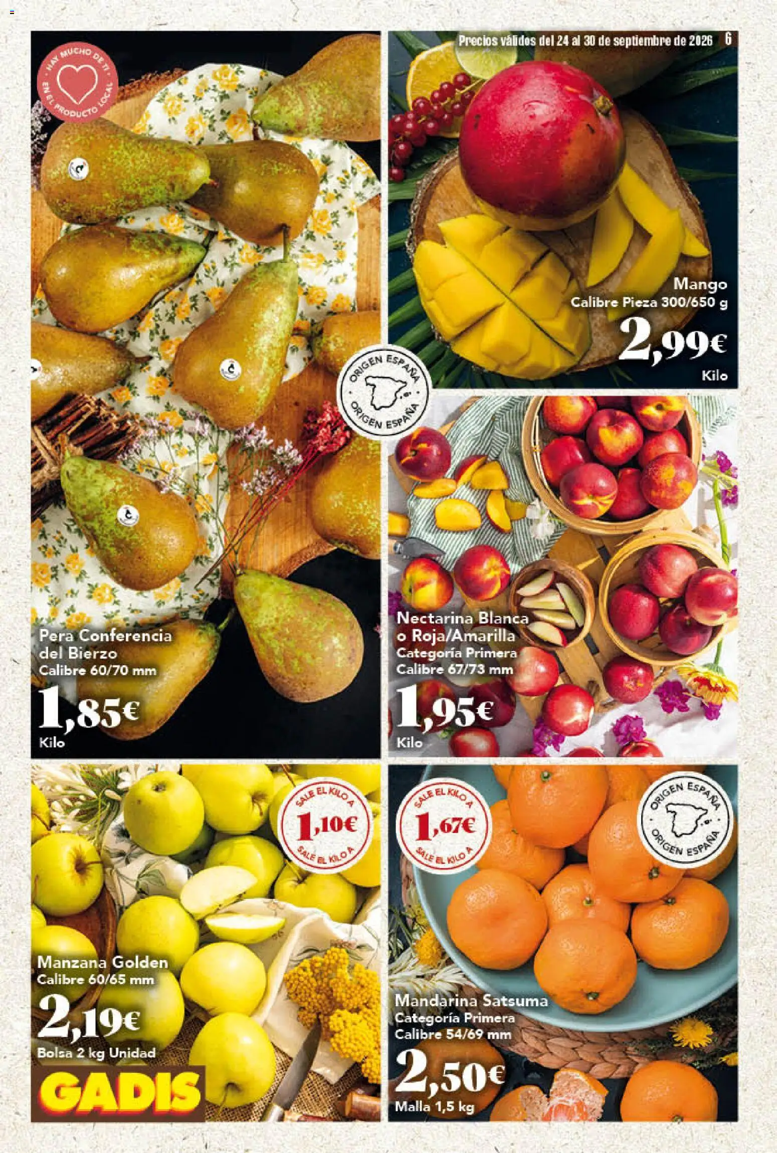 Gadis folleto │ válido desde el 24/09/2026 | Página: 6 | Productos: Manzana, Bolsa, Mango