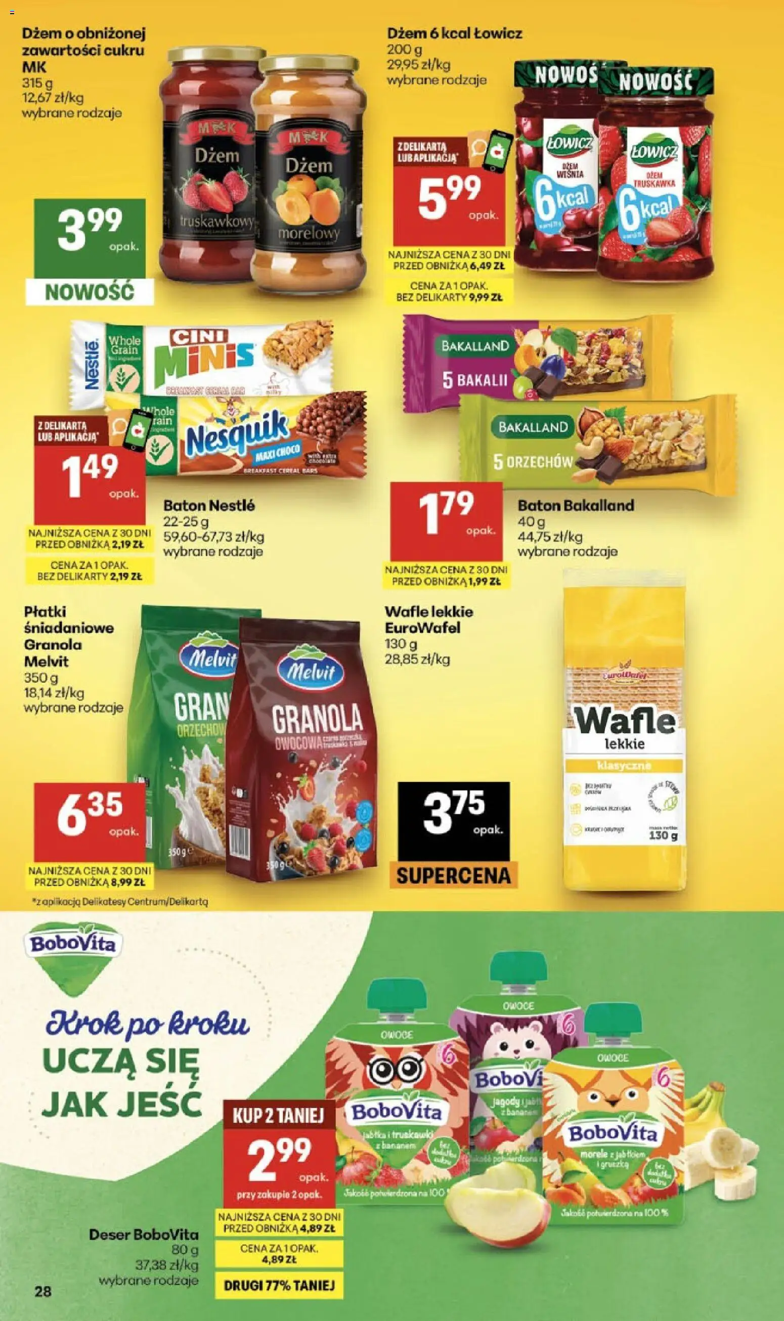 Delikatesy Centrum Black Weeks od 29.10.2026 | Strona: 28 | Produkty: Deser, Morele, Dżem, Jabłka