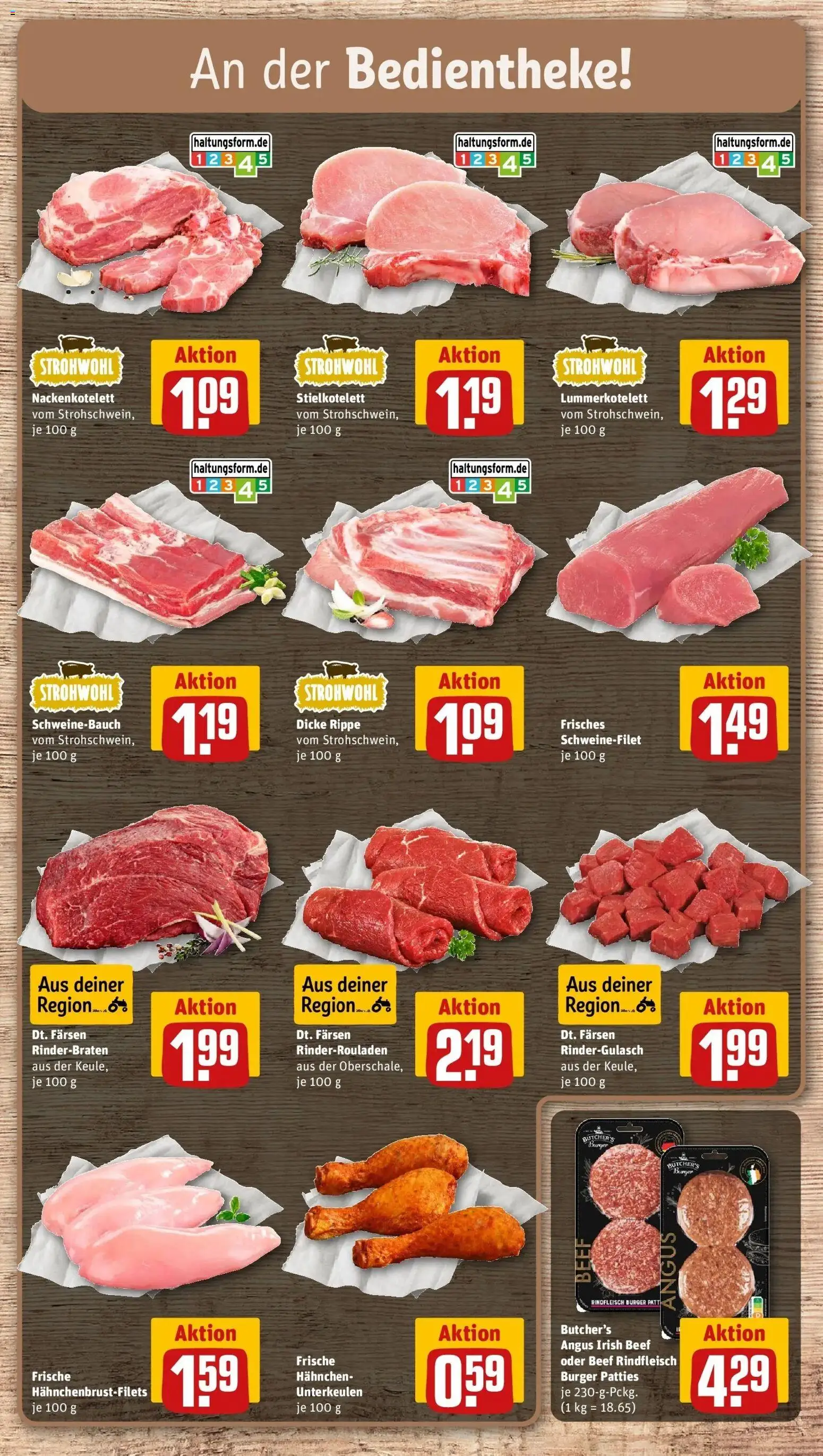 REWE Prospekt ab 21.09.2026 zum Blättern » Angebote | Seite: 14 | Produkte: Rinderbraten, Rindergulasch, Schweinebauch, Schweinefilet