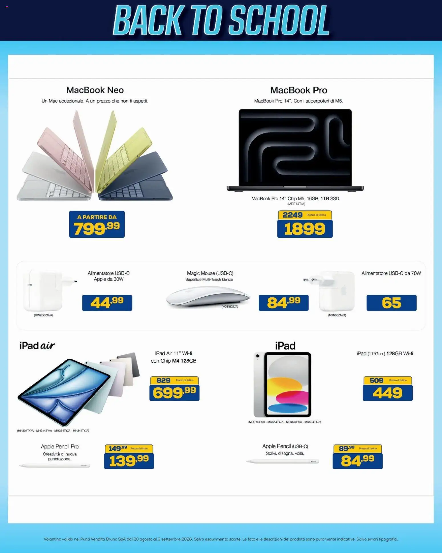 Volantino BRUNO del 20/08/2026 | Pagina: 11 | Prodotti: Mouse, Ipad, Macbook