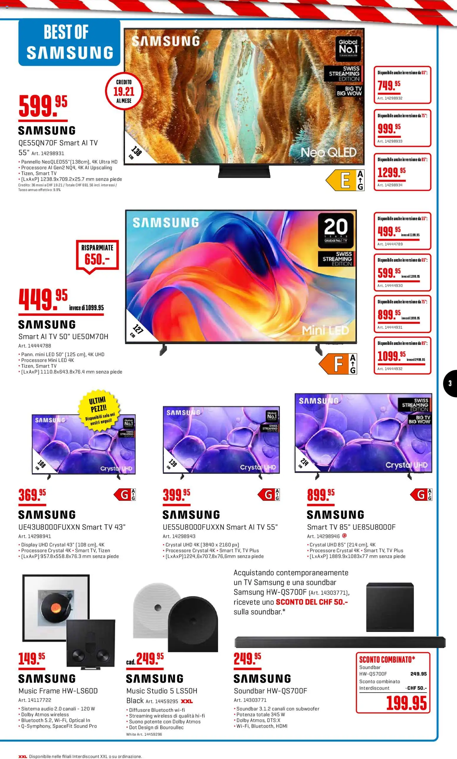 Interdiscount aktionen IT – gültig ab 21.09.2026 | Seite: 3 | Produkte: Soundbar, TV, Samsung, Hifi