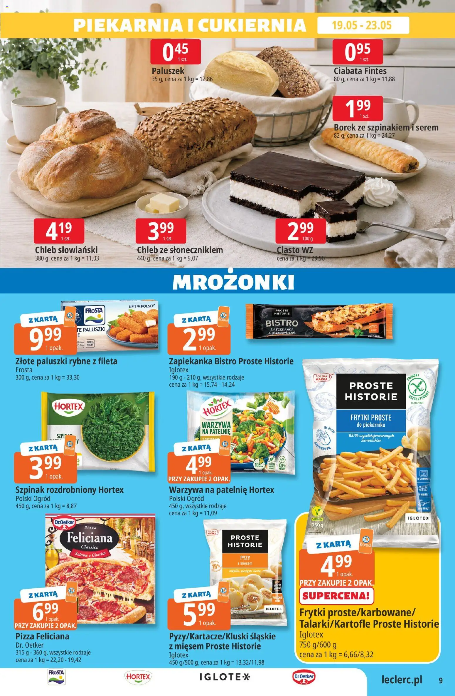 E.Leclerc gazetka - Kłodzko od 19.05.2026 | Strona: 9 | Produkty: Piekarnia, Paluszki rybne, Patelnie, Warzywa