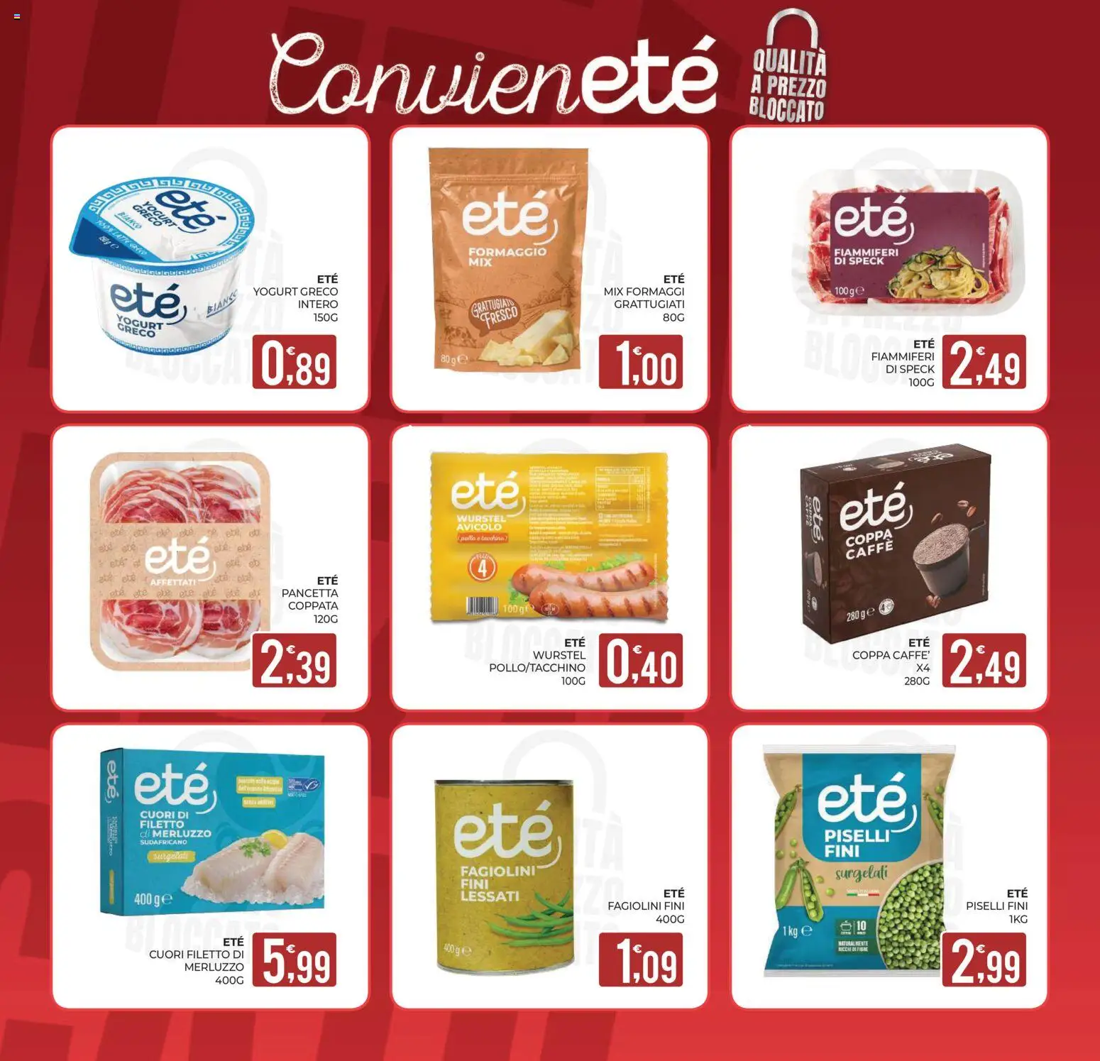 Volantino Eté del 11/09/2026 | Pagina: 28 | Prodotti: Caffè, Merluzzo, Yogurt bianco, Fagiolini