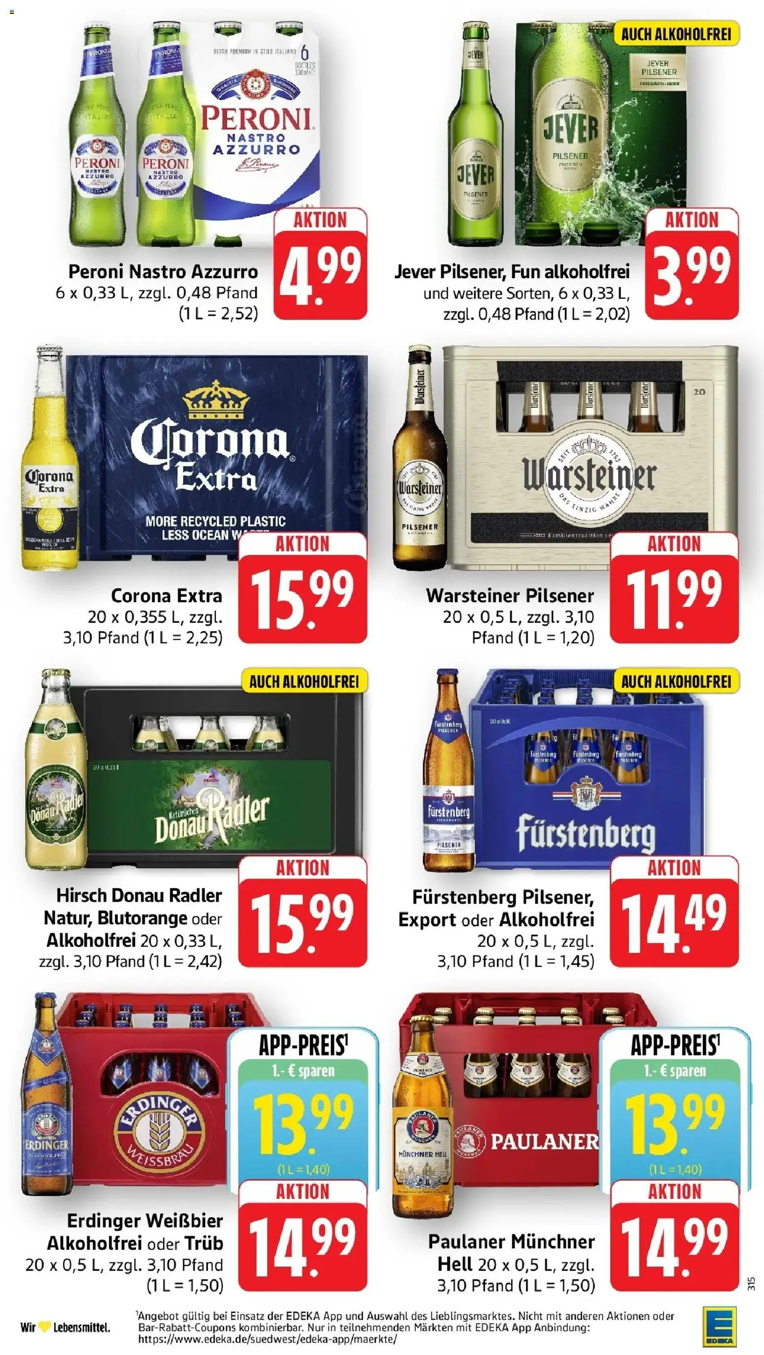 Edeka Prospekt Überlingen (ab 17.08.2026) » Angebote Online | Seite: 31 | Produkte: Erdinger, Radler, Warsteiner, Jever