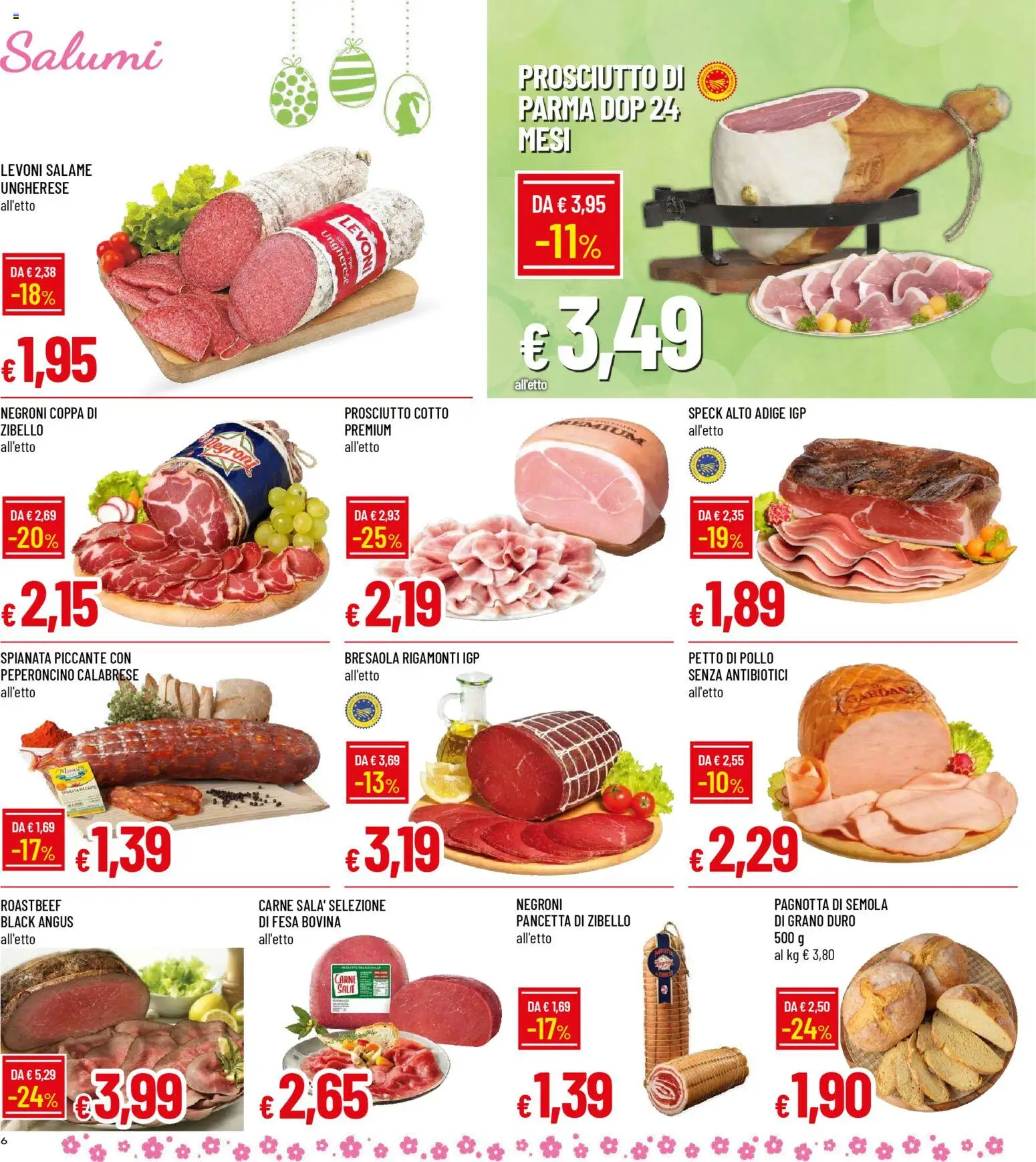Volantino Galassia del 26.03.2026 | Pagina: 6 | Prodotti: Prosciutto di Parma, Prosciutto Cotto, Pollo, Peperoncino