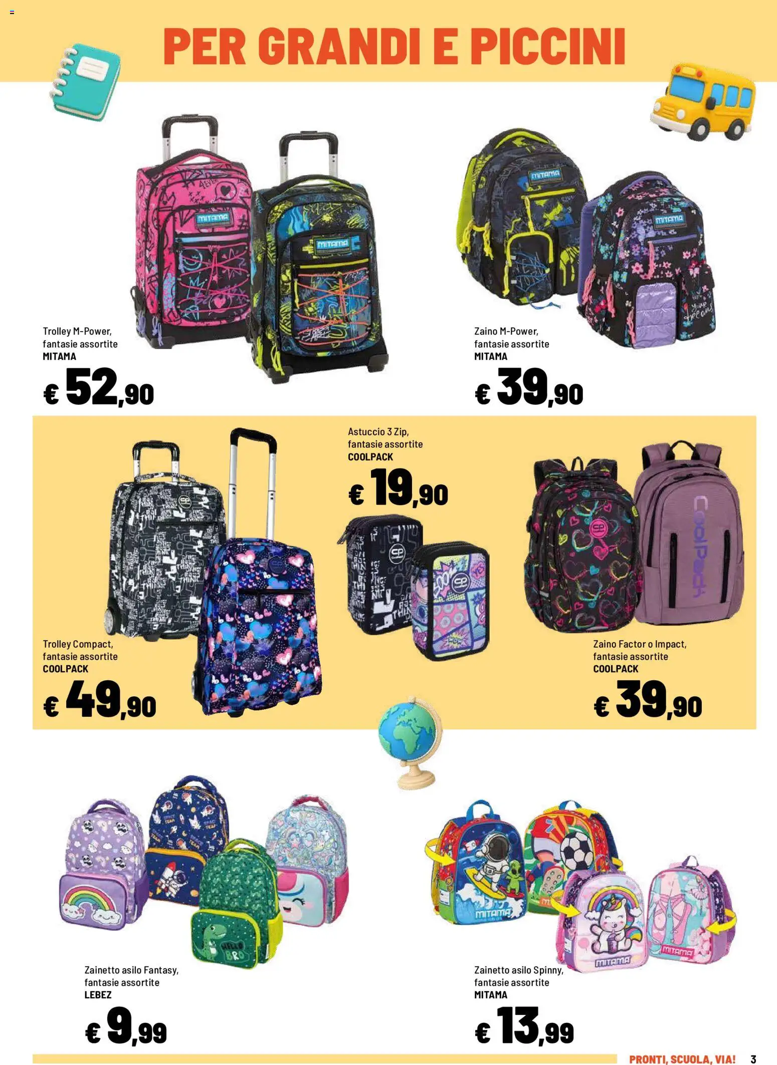 Volantino Iper del 10/08/2026 | Pagina: 3 | Prodotti: Zaino, Astuccio, Trolley