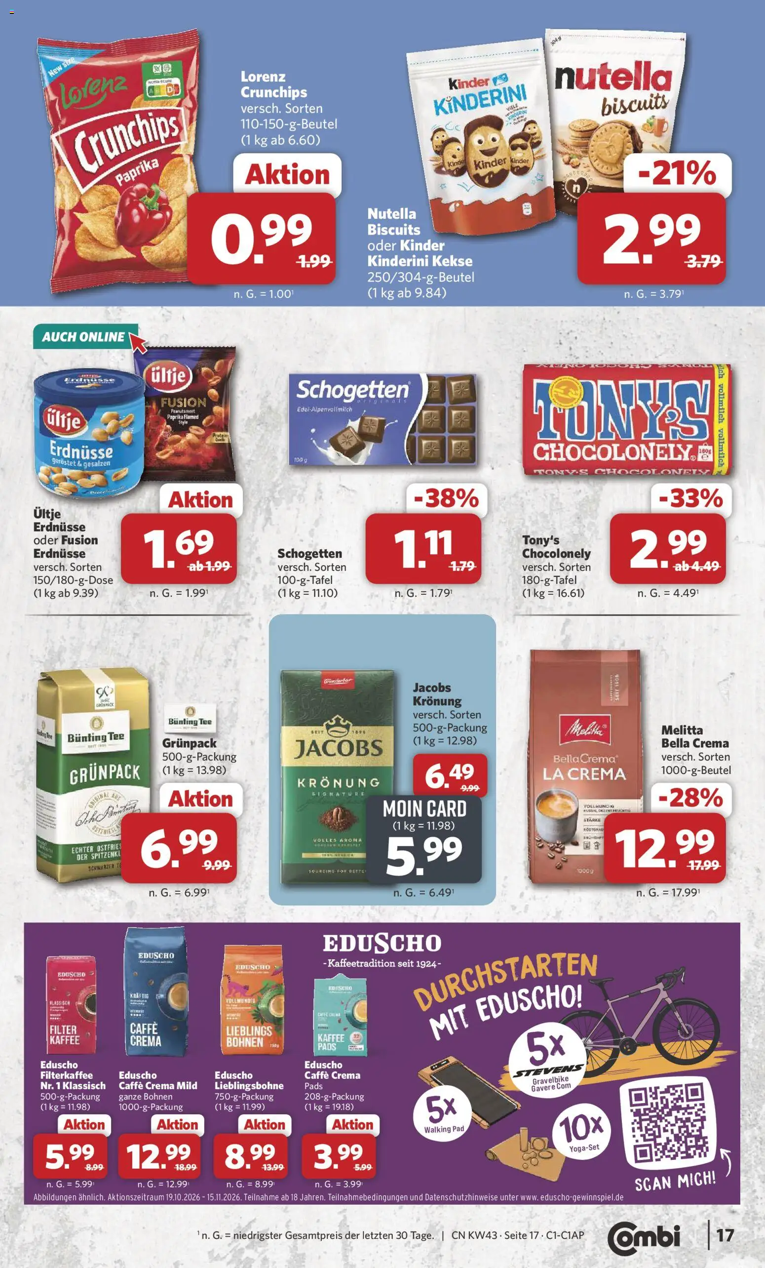 Combi Prospekt – gültig ab 19.10.2026 | Seite: 17 | Produkte: Kaffee, Walking, Tee, Eduscho