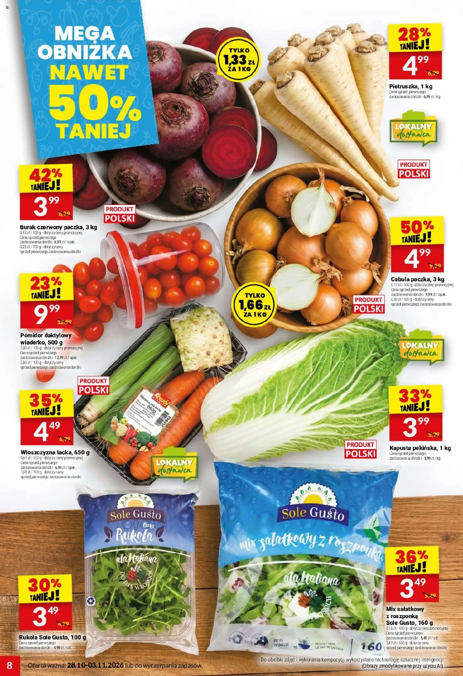 Twój Market gazetka od 28.10.2026 | Strona: 8 | Produkty: Włoszczyzna, Cebula, Rukola, Roszponka