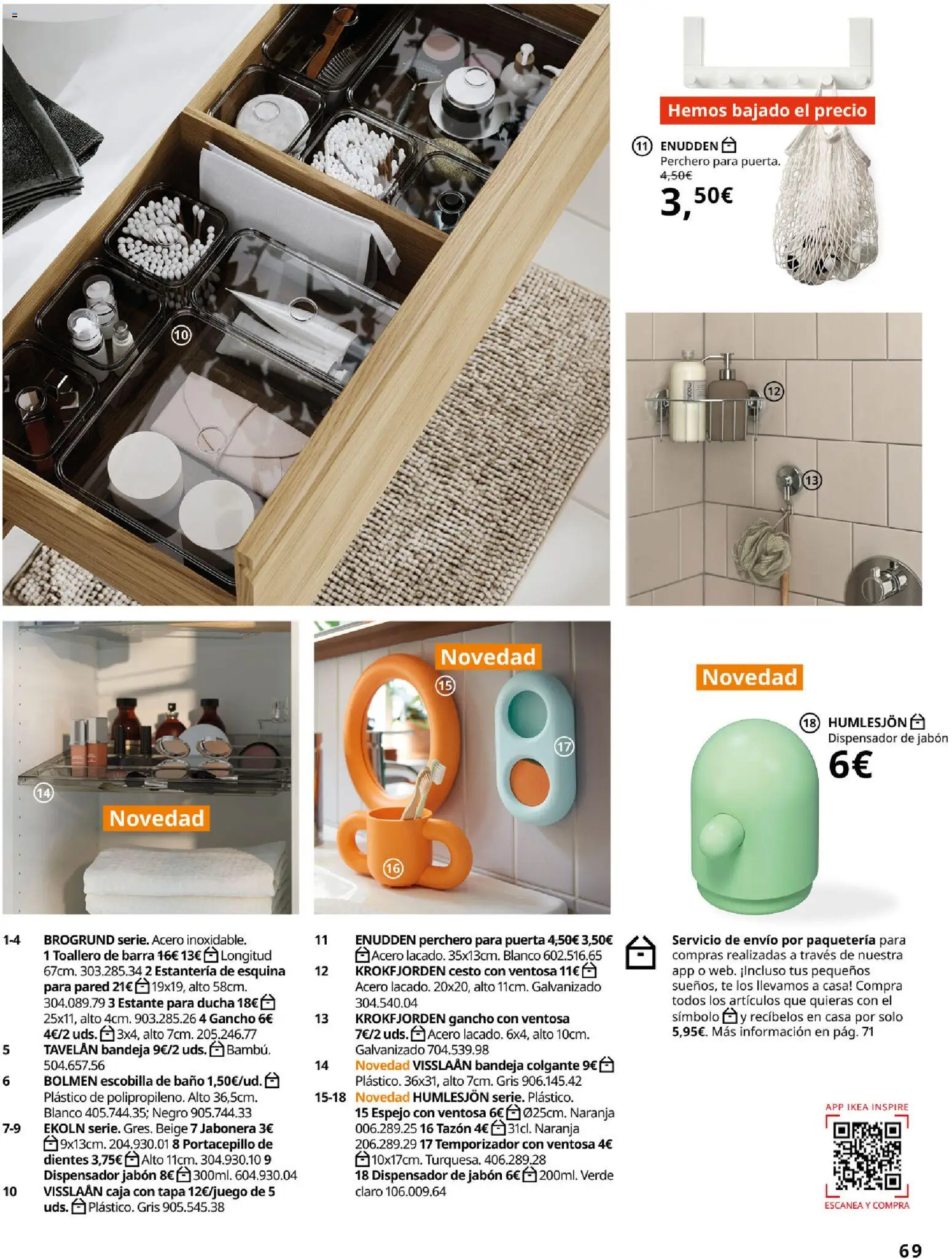 Catálogo IKEA Accesorios y decoración │ válido desde el 01/02/2026 | Página: 69 | Productos: Jabón, Toallero, Dispensador, Baño
