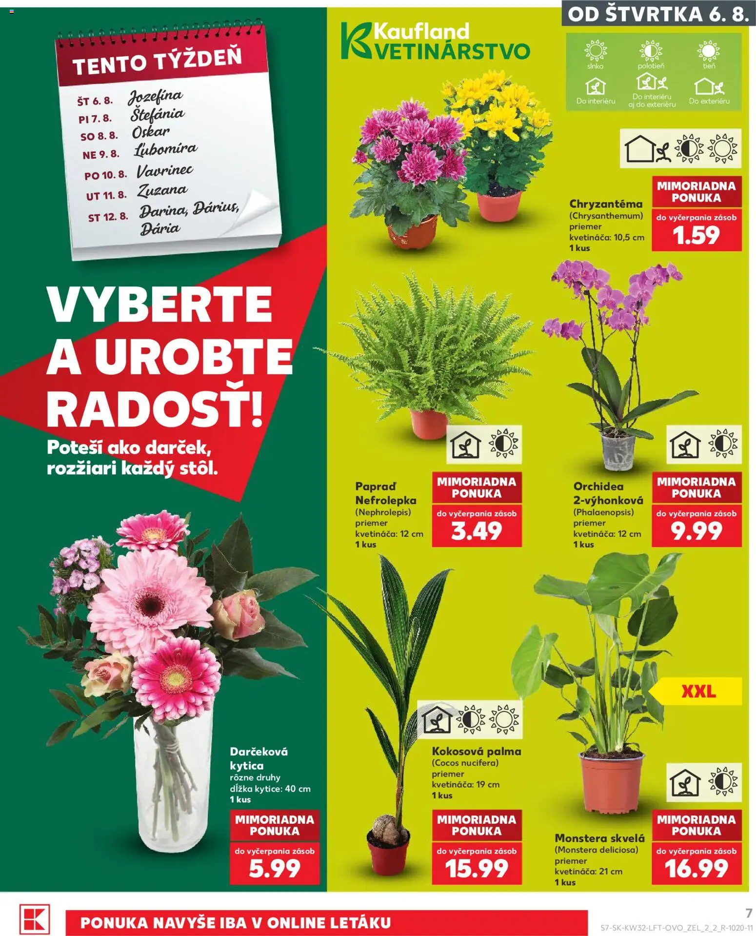 Nové Kaufland akcie – leták je platný od 06.08.2026 | Strana: 7 | Produkty: Orchidea