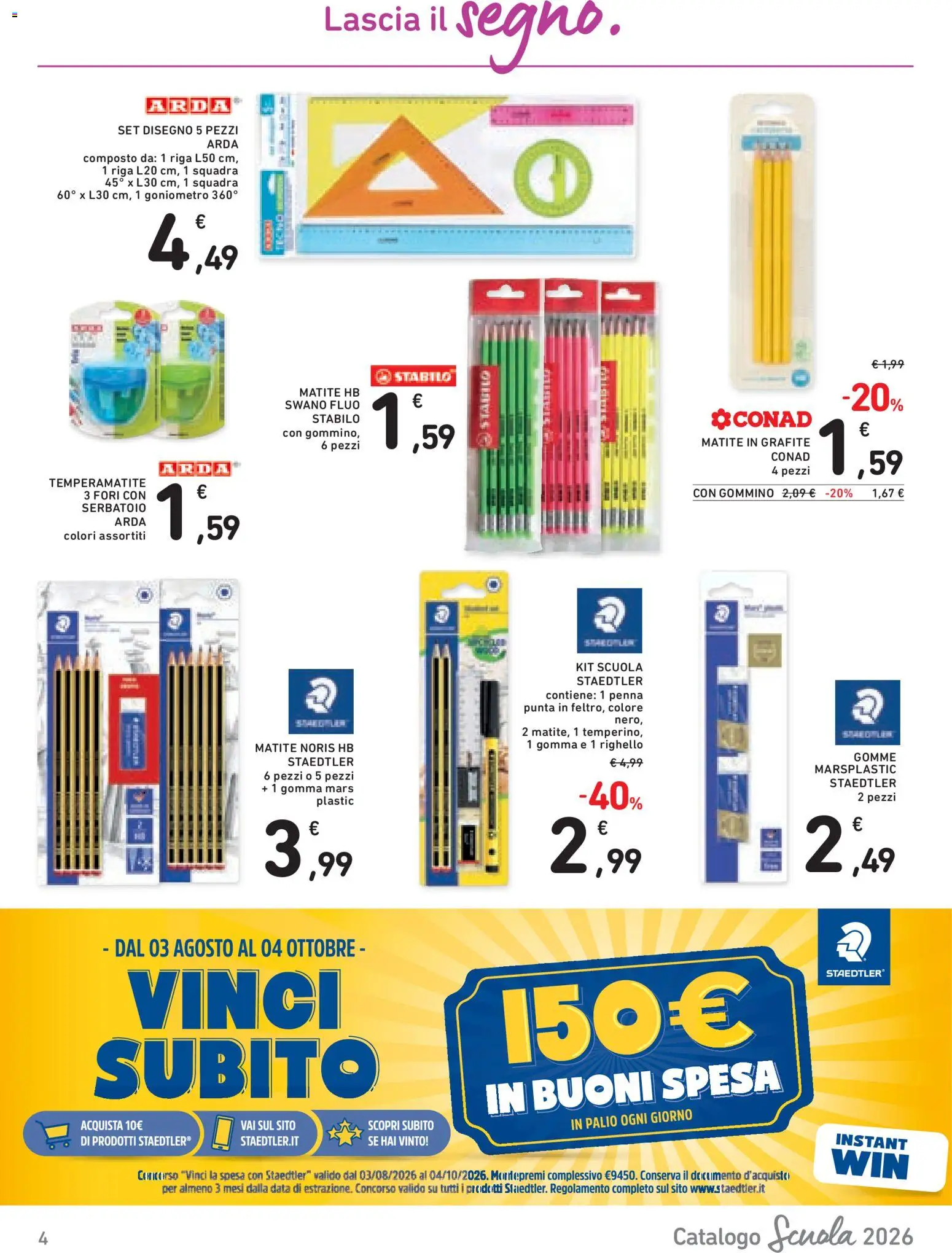 Volantino Conad del 21/08/2026 | Pagina: 4 | Prodotti: Temperamatite, Data