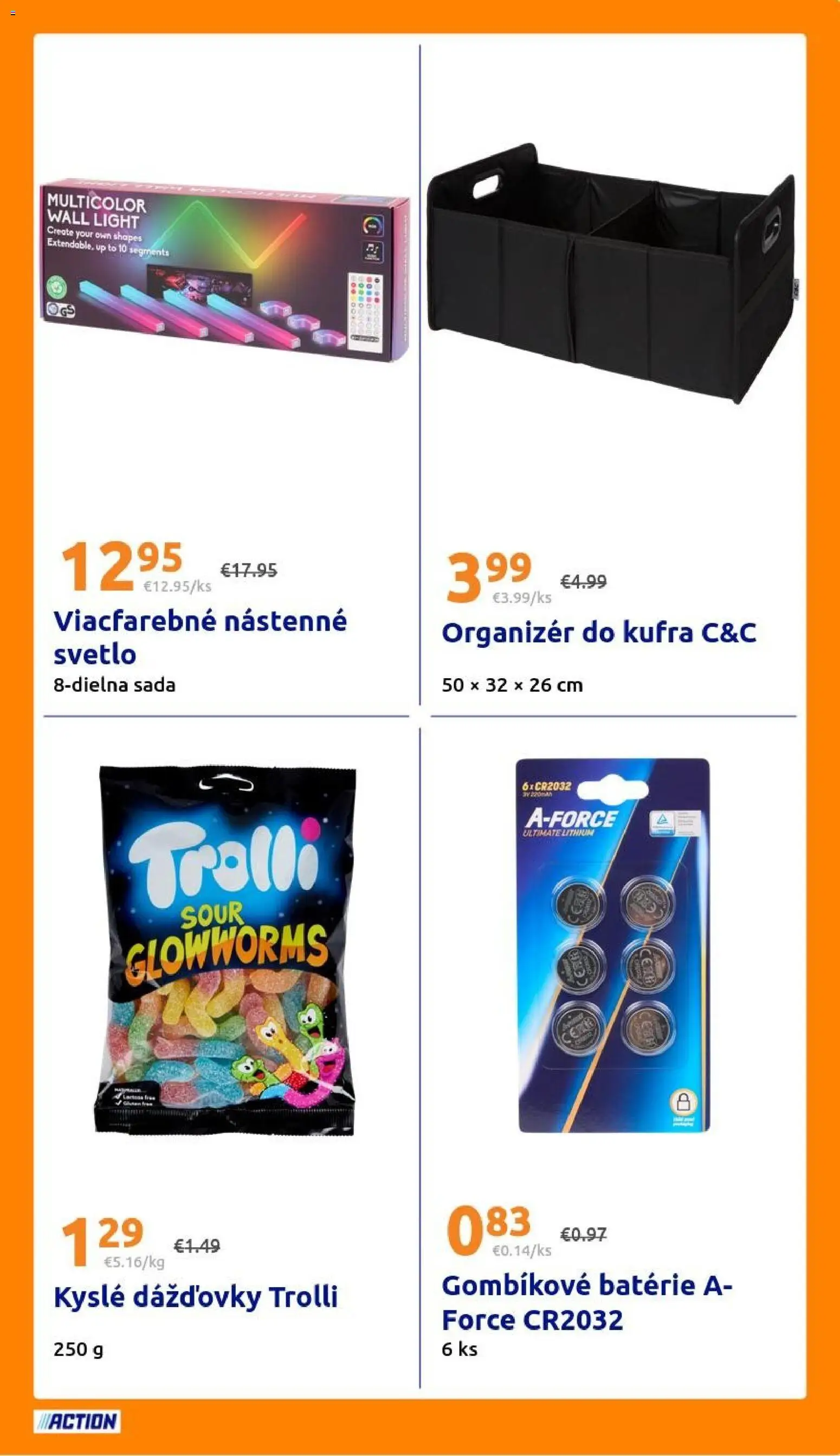 Nové Action akcie – leták je platný od 07.10.2026 | Strana: 25 | Produkty: Organizér, Svetlo, Batérie