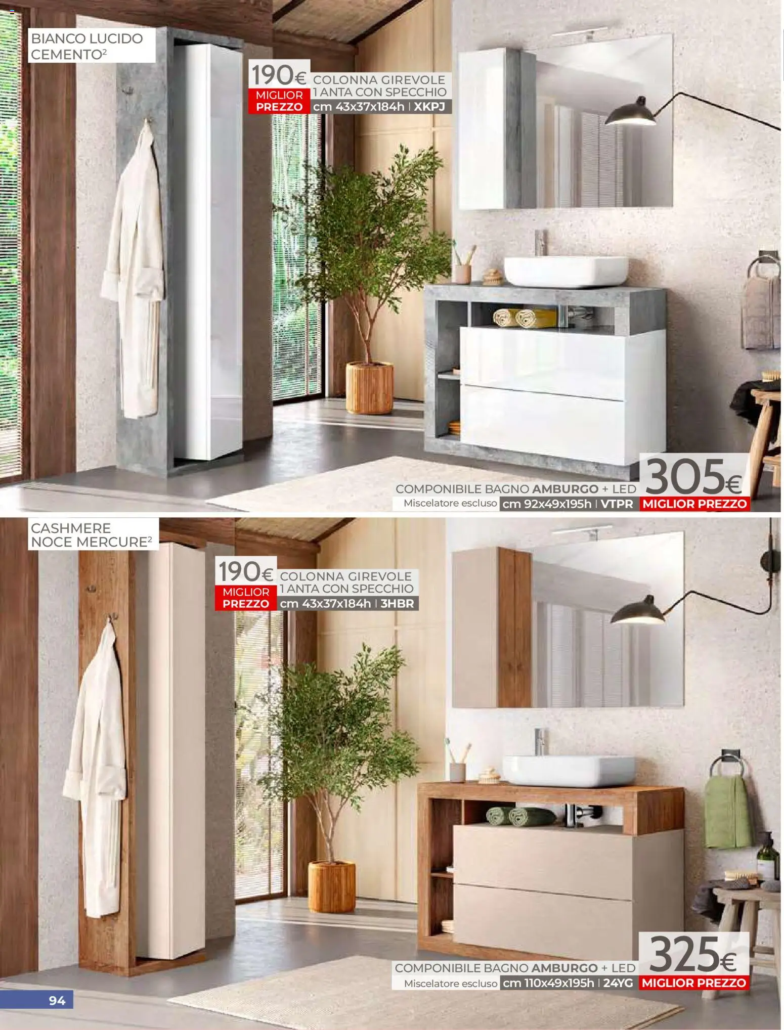 Volantino Mondo Convenienza del 01.04.2026 | Pagina: 96 | Prodotti: Miscelatore, Bagno, Specchio