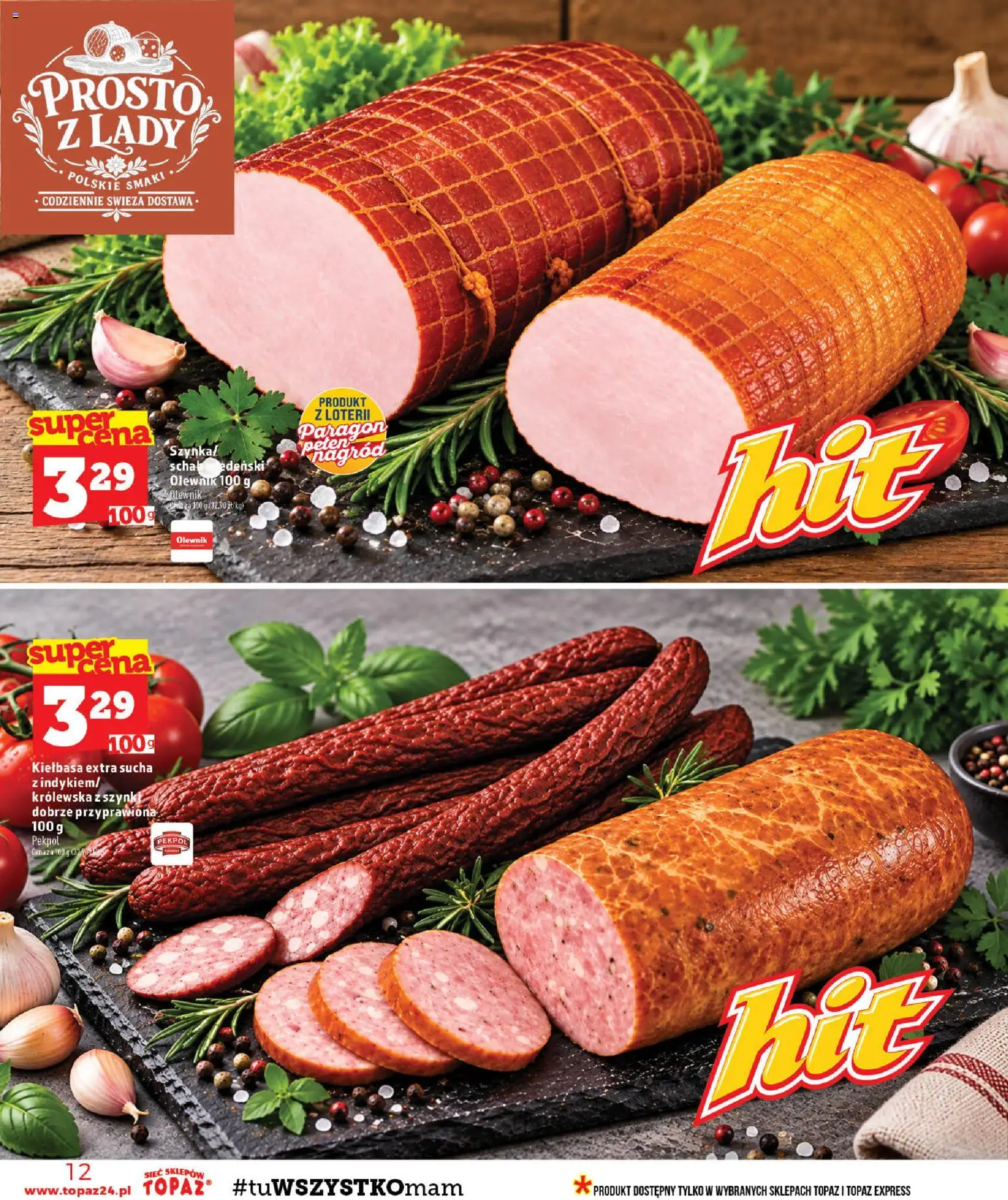 Topaz gazetka - MAZ od 01.10.2026 | Strona: 12 | Produkty: Kiełbasa