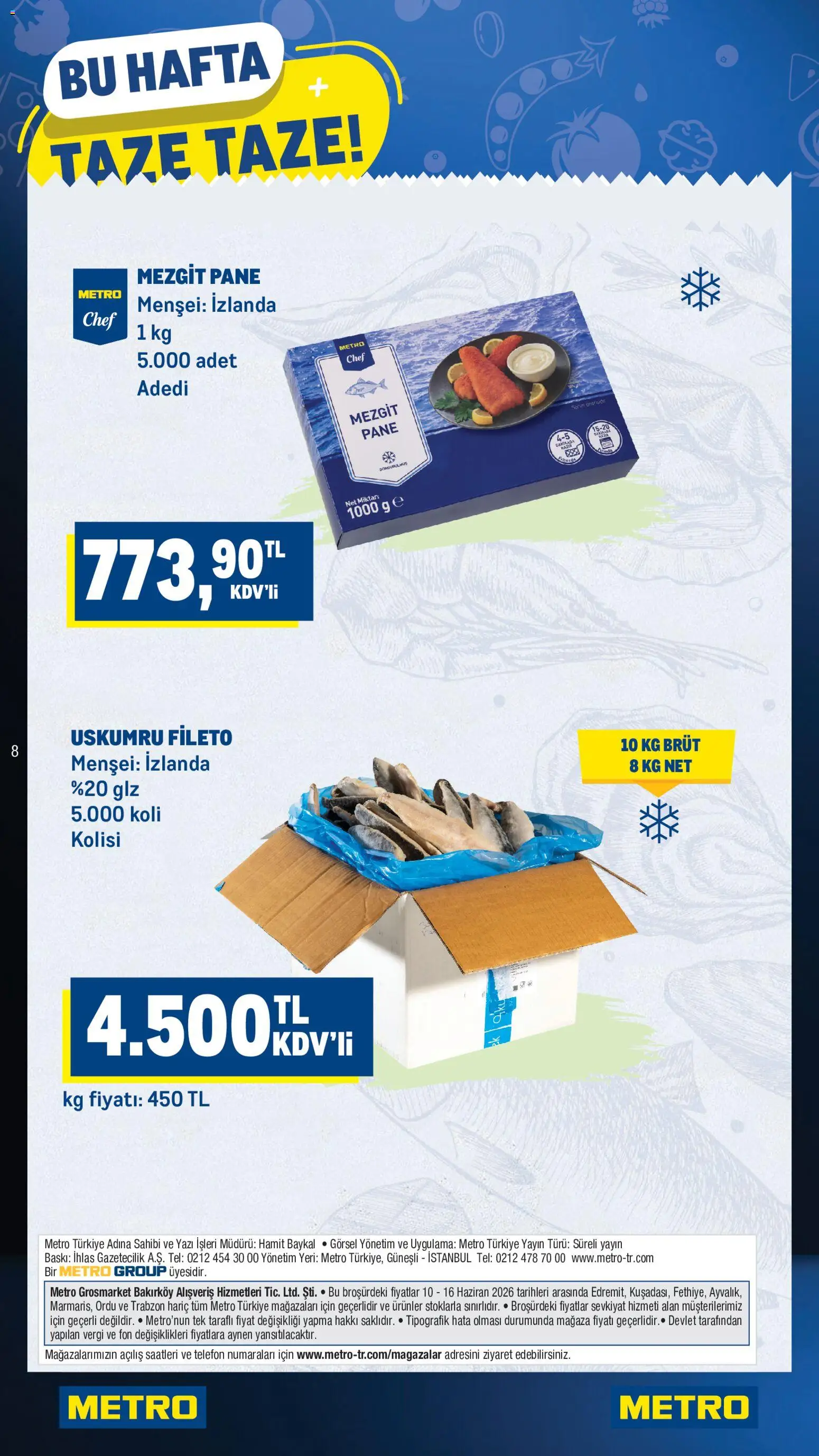 Metro Katalog - 10.06.2026 tarihinden itibaren geçerlidir | Sayfa: 8 | Ürünler: Baskı, Mezgit, Telefon