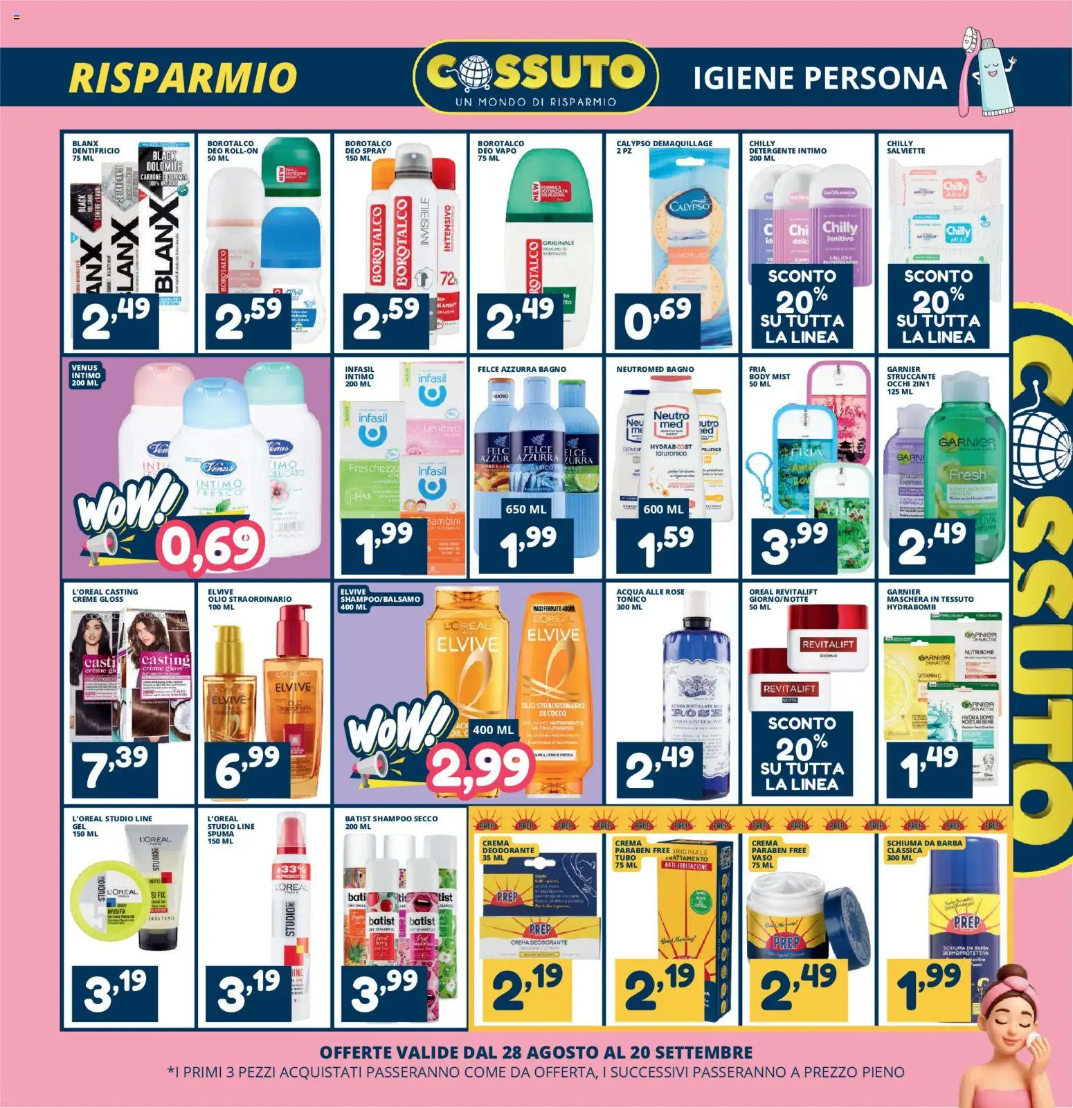 Volantino Cossuto del 28/08/2026 | Pagina: 3 | Prodotti: Shampoo, Acqua, Cocco, Bagno