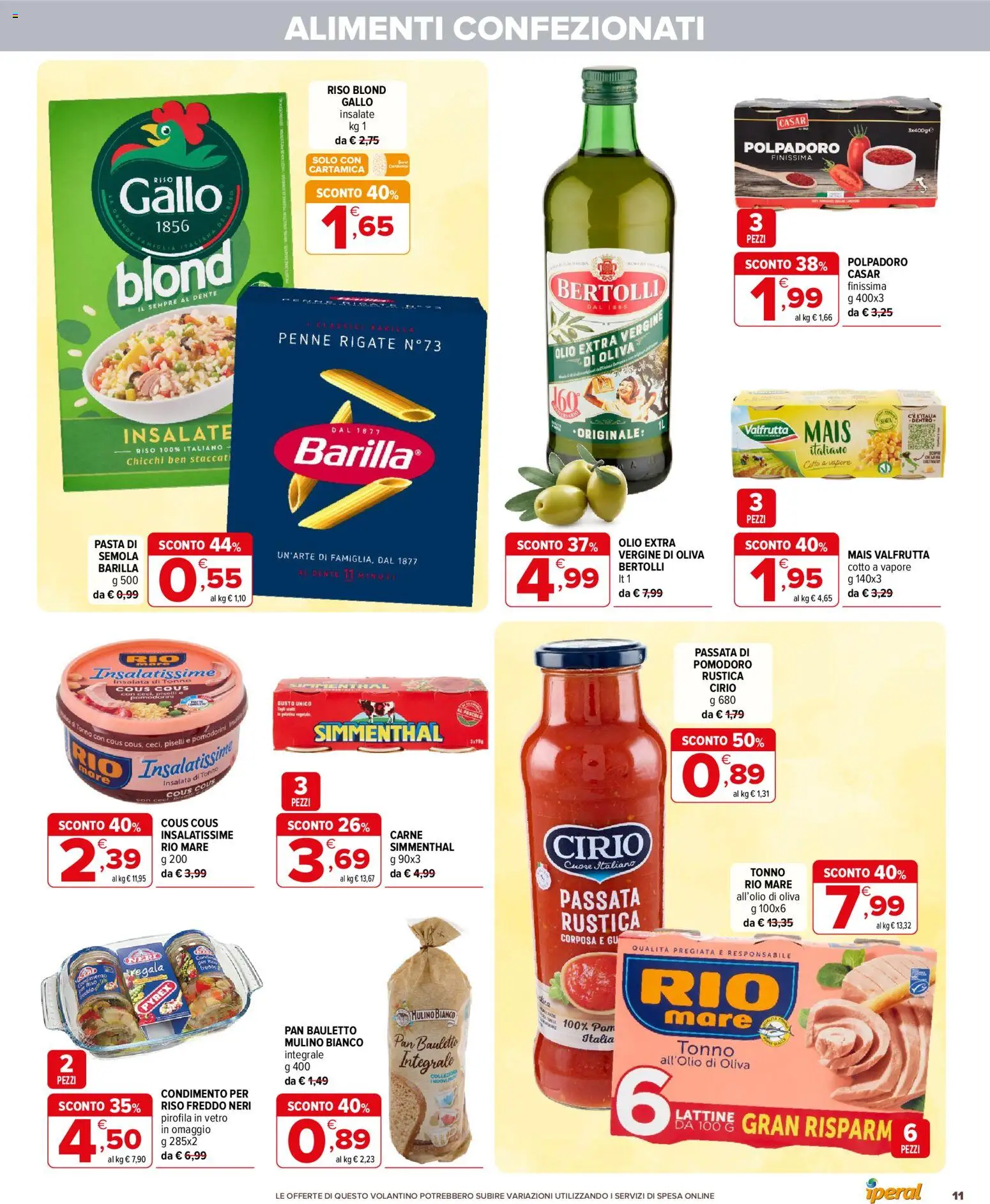 Volantino Iperal del 01/07/2026 | Pagina: 11 | Prodotti: Pomodoro, Cous cous, Piselli, Mais