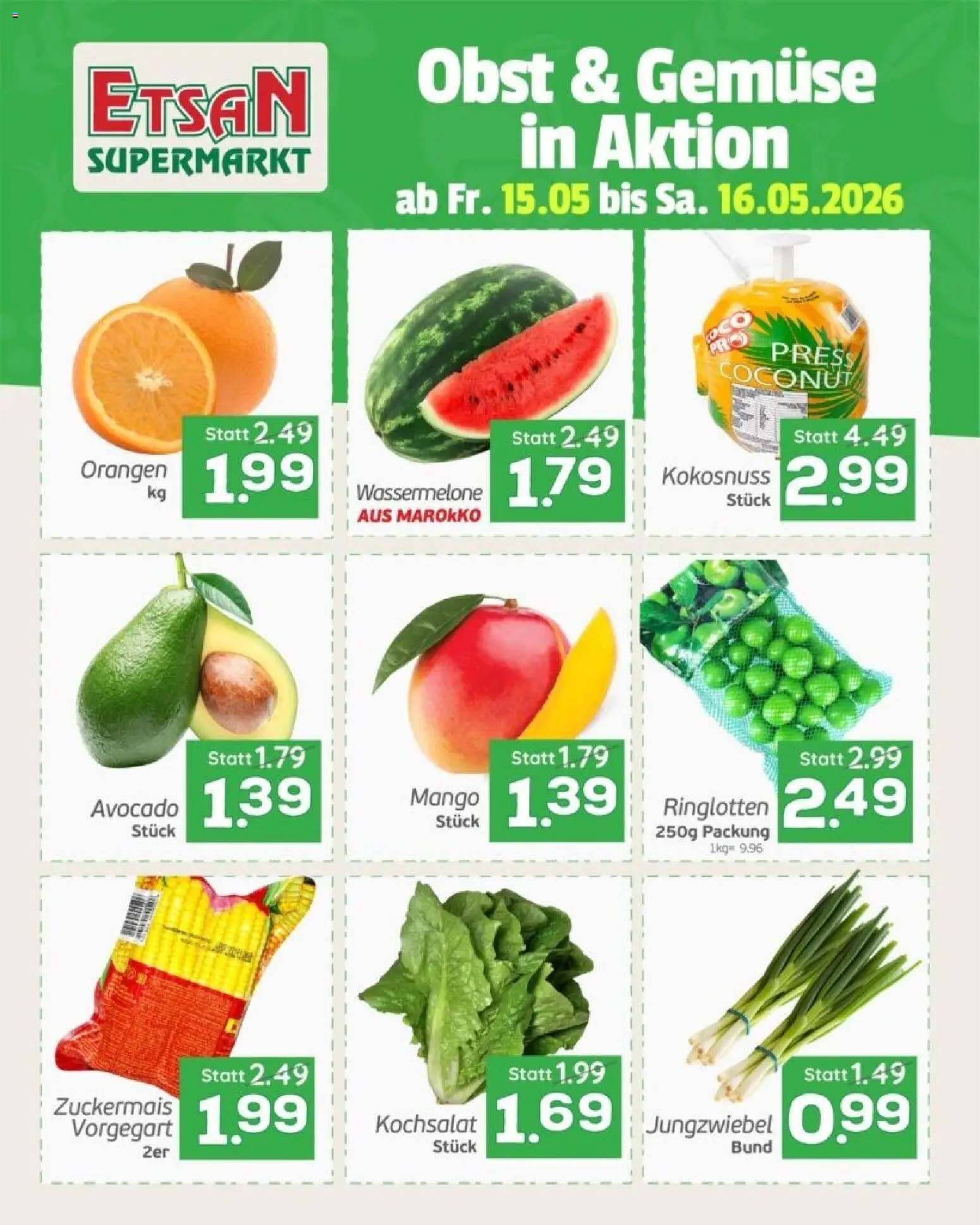 ETSAN Obst & Gemüse gültig ab 15.05.2026 | Seite: 2 | Produkte: Gemüse, Obst, Mango, Wassermelone