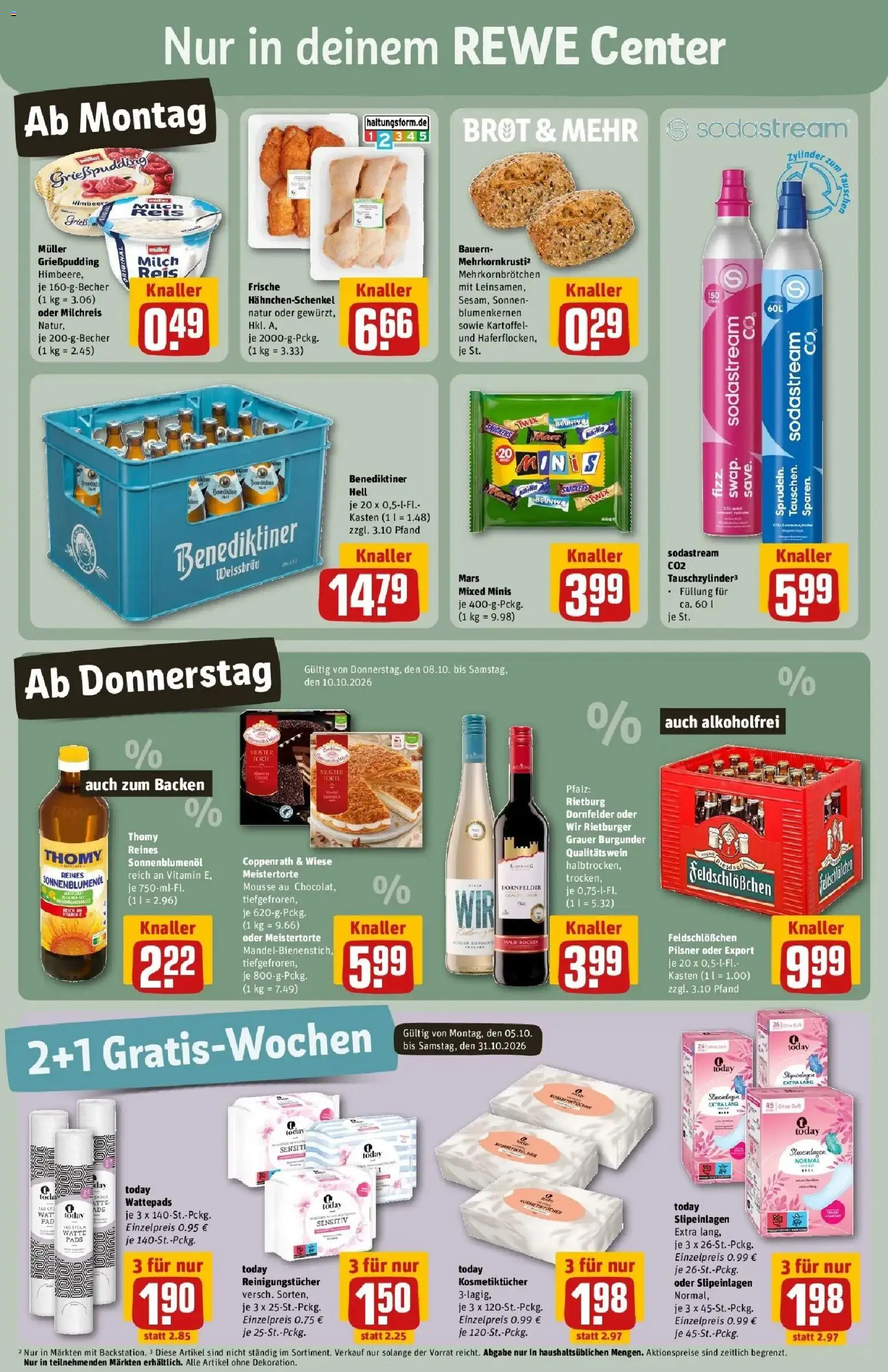 REWE Prospekt ab 05.10.2026 zum Blättern » Angebote | Seite: 5 | Produkte: Wattepads, Snickers, Mars, Twix