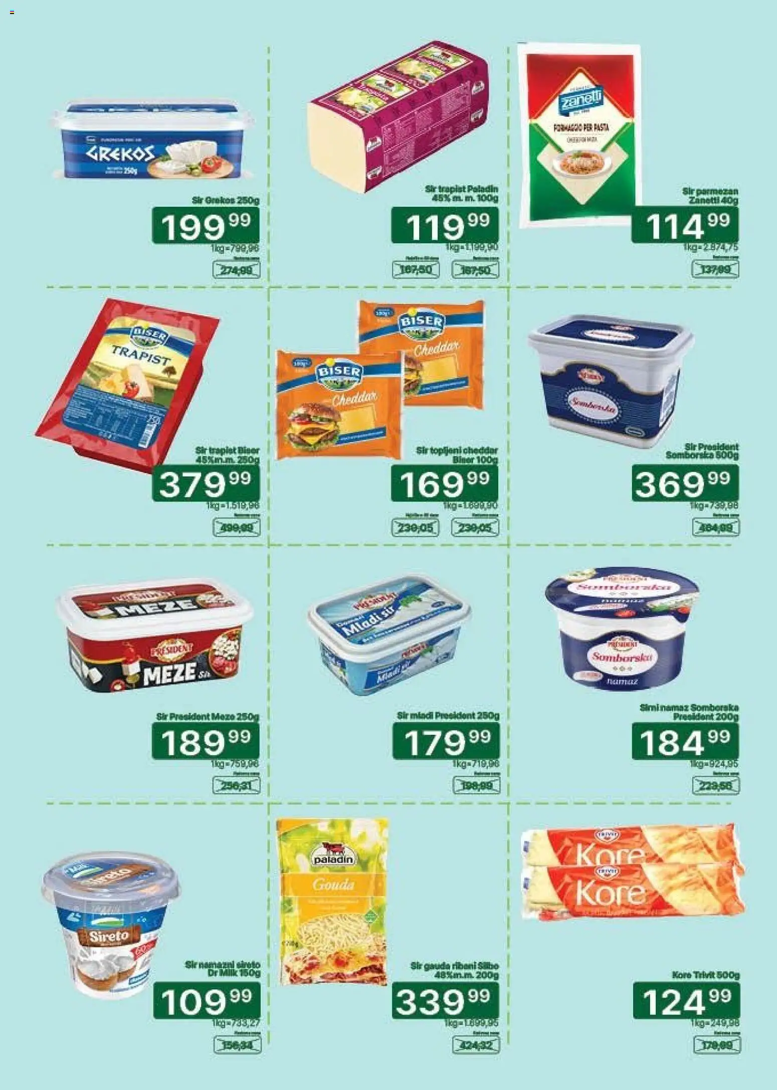 Univerexport katalog - važi od 01.09.2026 | Strana: 9 | Proizvode: Gouda, Sir, Parmezan