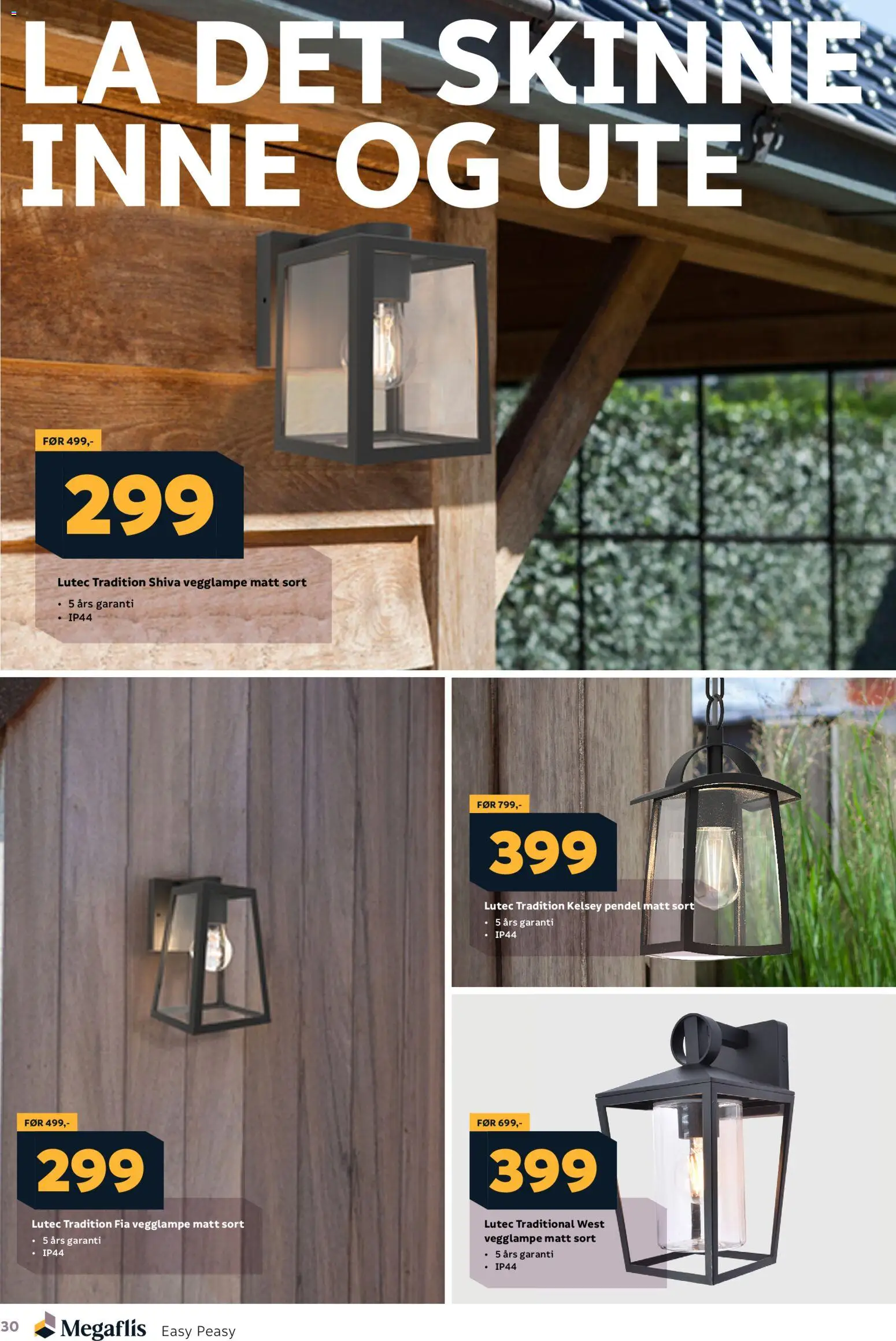{H1} | Side: 30 | Produkter: Vegglampe