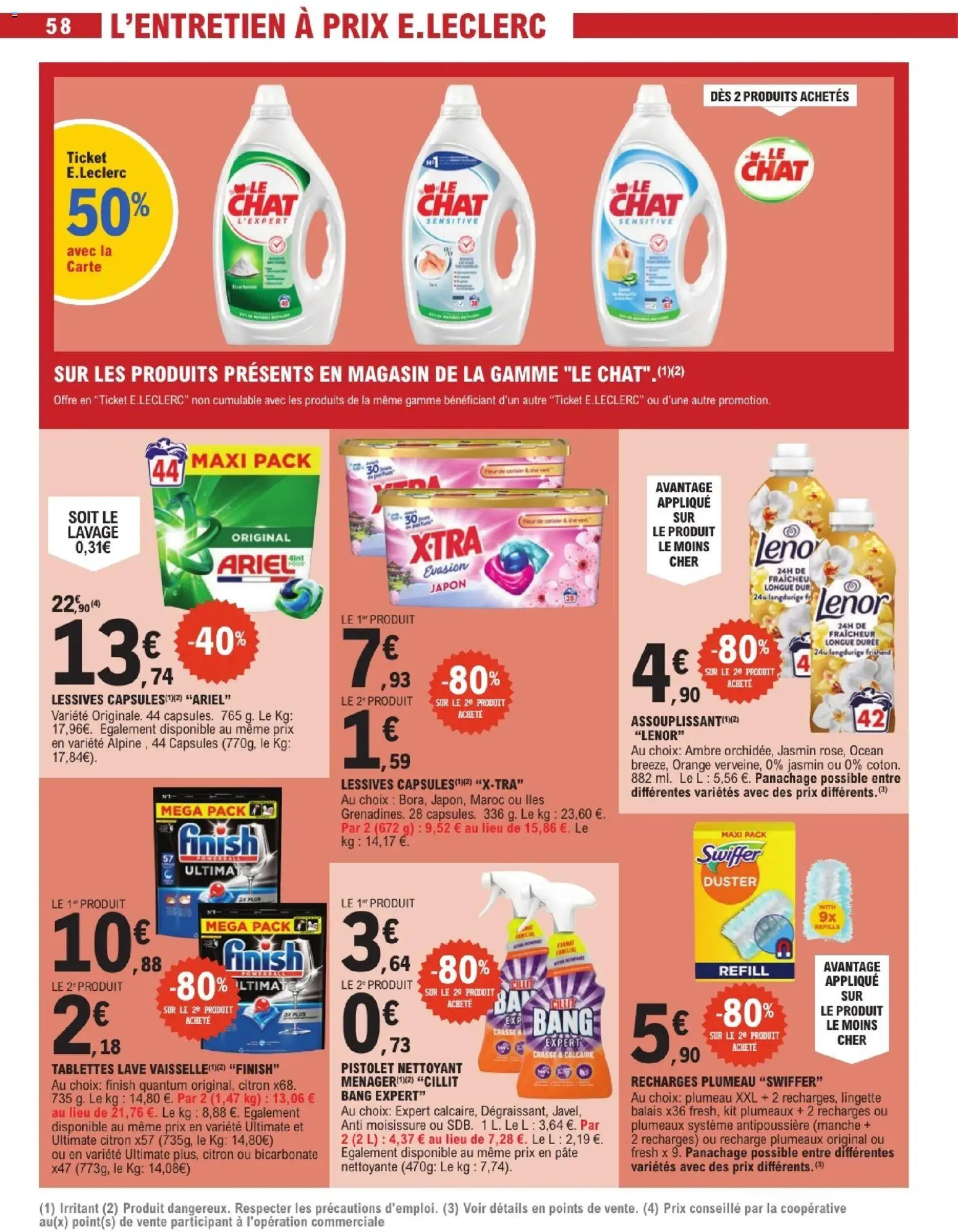 {H1} | Page: 58 | Produits: Ariel, Citron, Lenor, Détergent