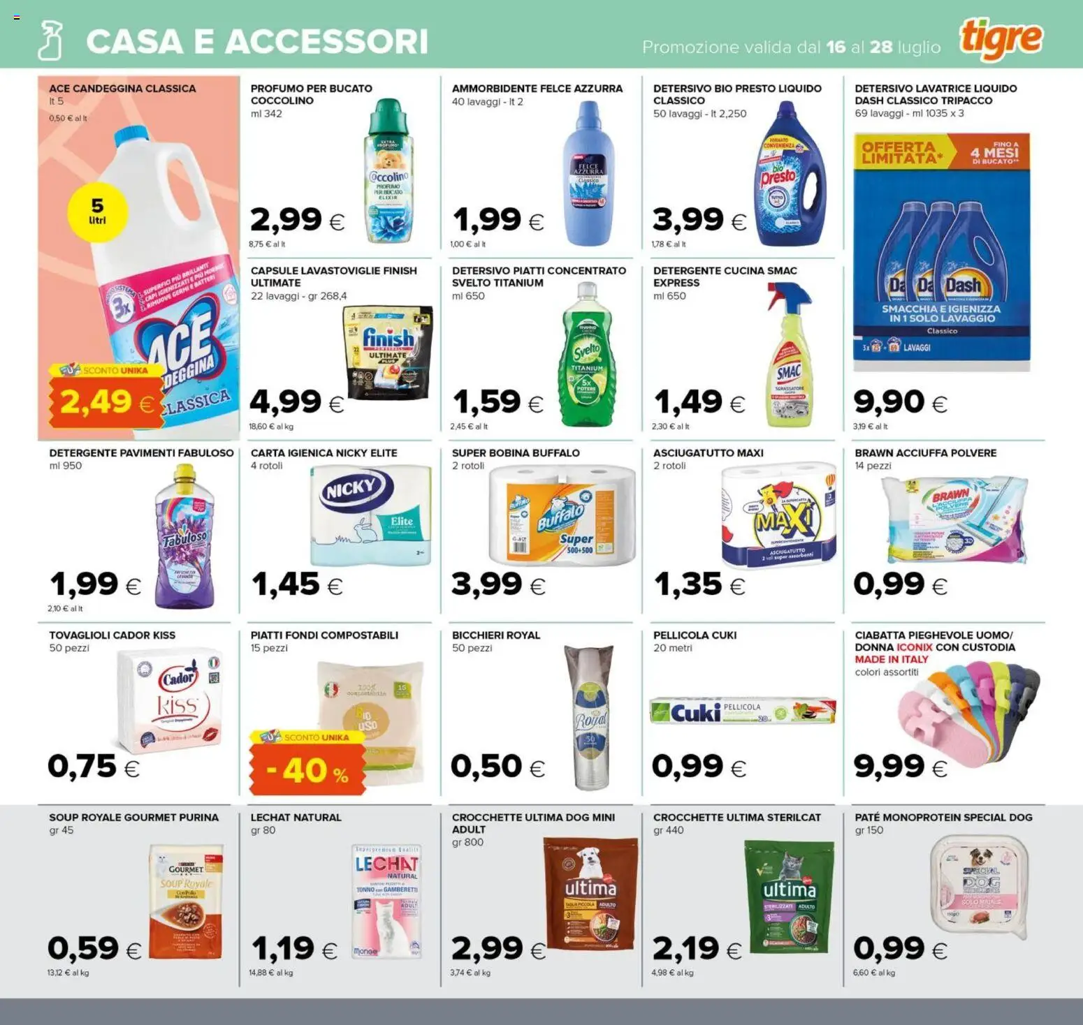 Volantino Tigre del 16/07/2026 | Pagina: 23 | Prodotti: Maiale, Lavastoviglie, Asciugatutto, Gamberetti