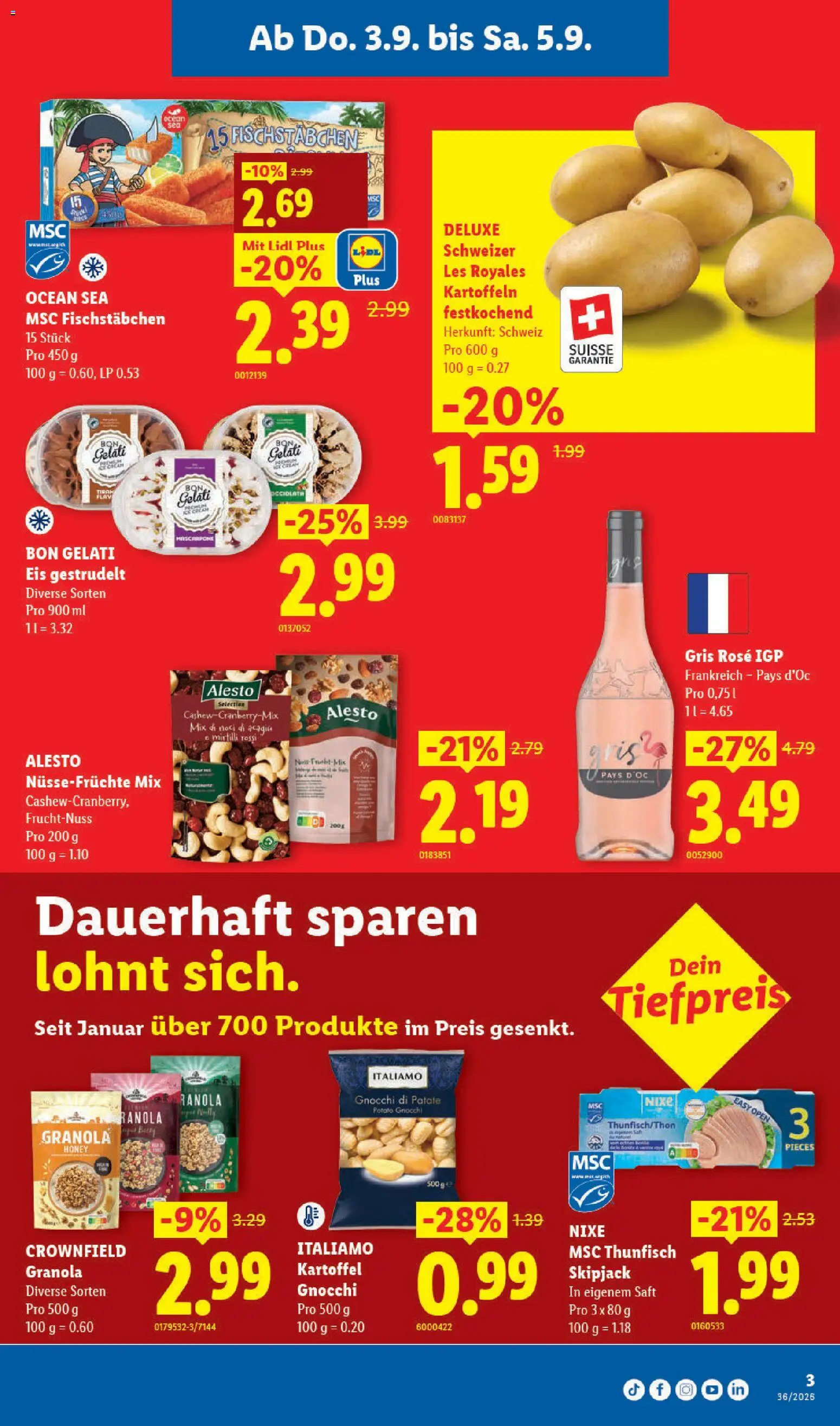Lidl aktionen – gültig ab 03.09.2026 | Seite: 7 | Produkte: Mascarpone, Saft, Kartoffeln, Eis