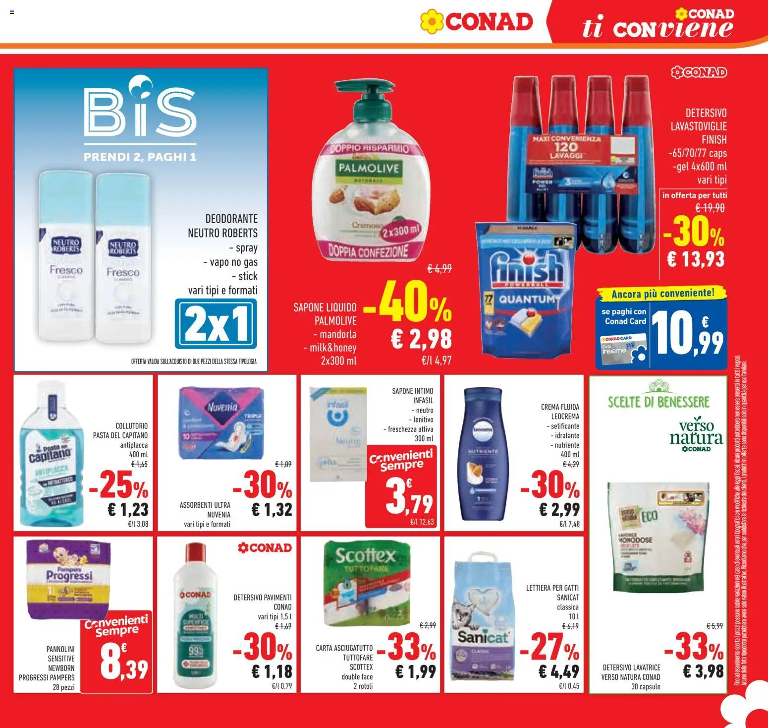 Volantino Conad del 12/08/2026 | Pagina: 27 | Prodotti: Deodorante, Collutorio, Pampers, Asciugatutto