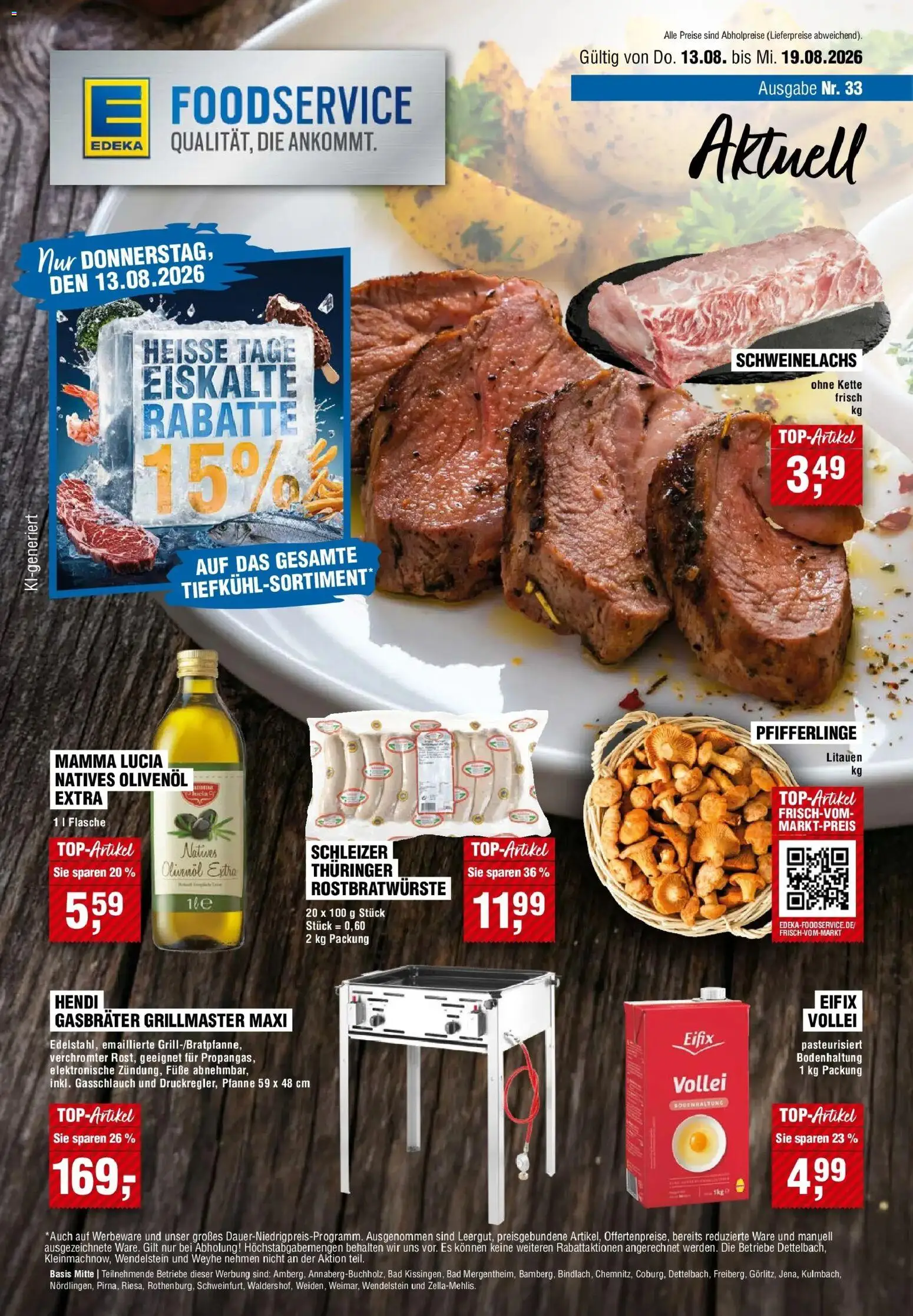 Edeka Prospekt Annaberg-Buchholz (ab 13.08.2026) » Angebote Online | Seite: 1 | Produkte: Bad, Olivenol, Pfifferlinge