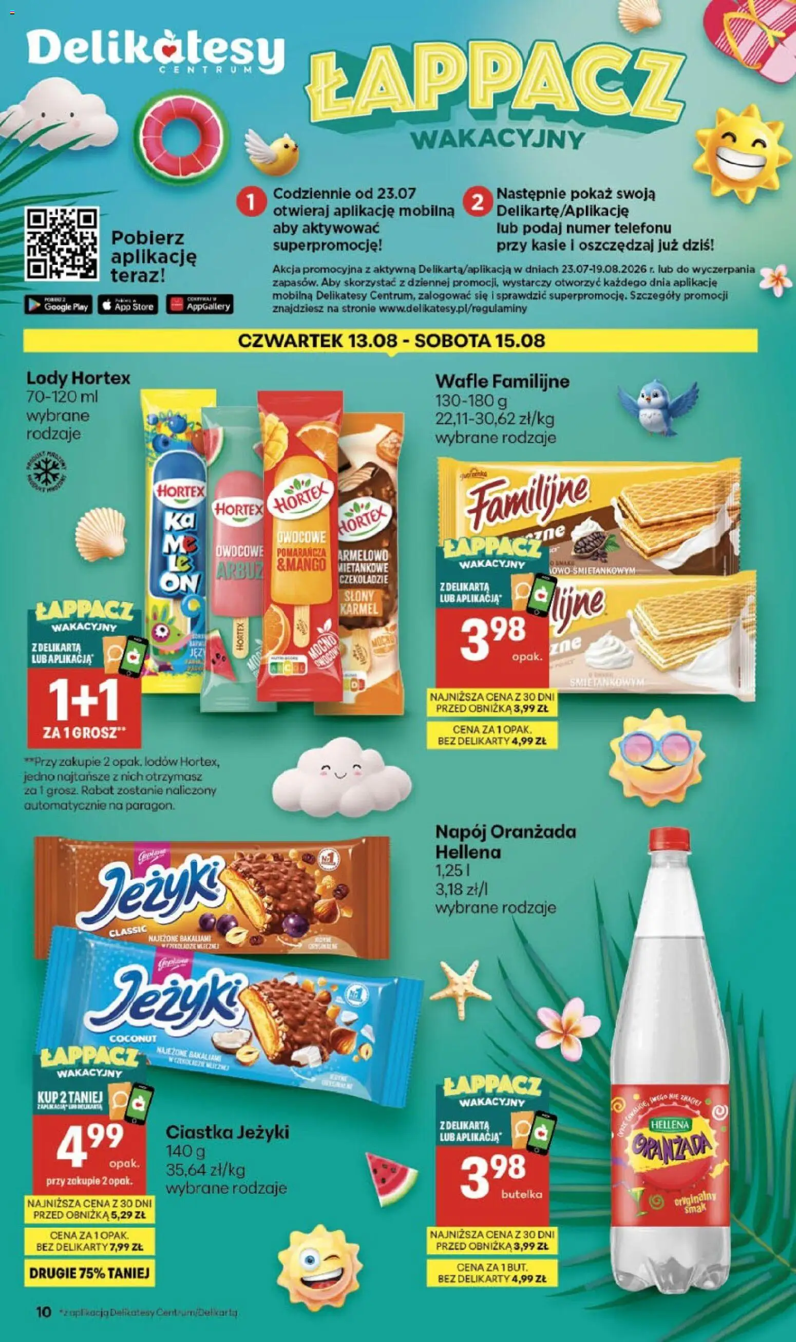 Delikatesy Centrum gazetka - Sklepy Własne od 13.08.2026 | Strona: 10 | Produkty: Arbuz, Wafle, Oranżada hellena, Lody