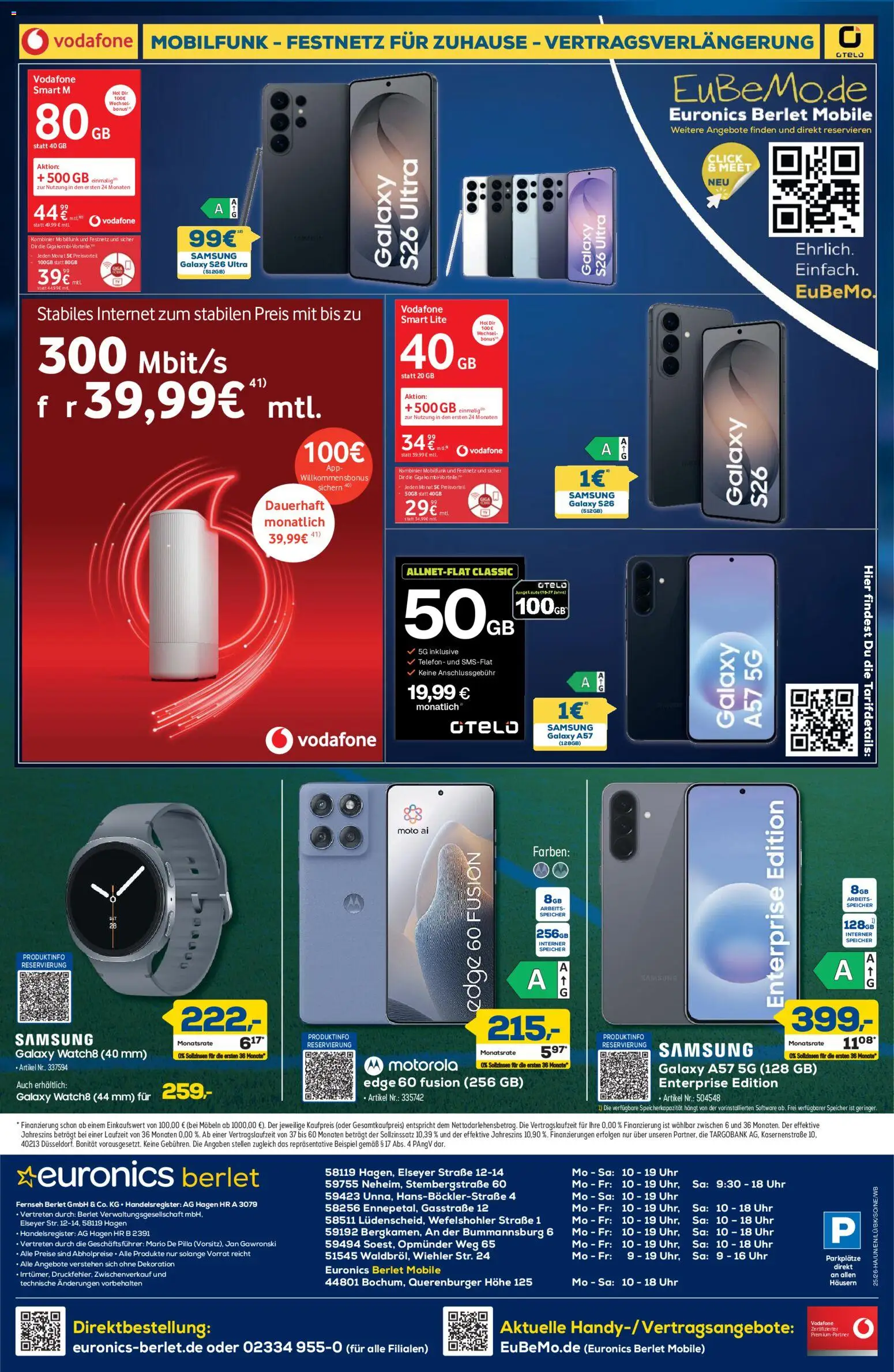 Euronics Prospekt Berlet – gültig ab 11.06.2026 | Seite: 8 | Produkte: Samsung, Telefon, Uhr