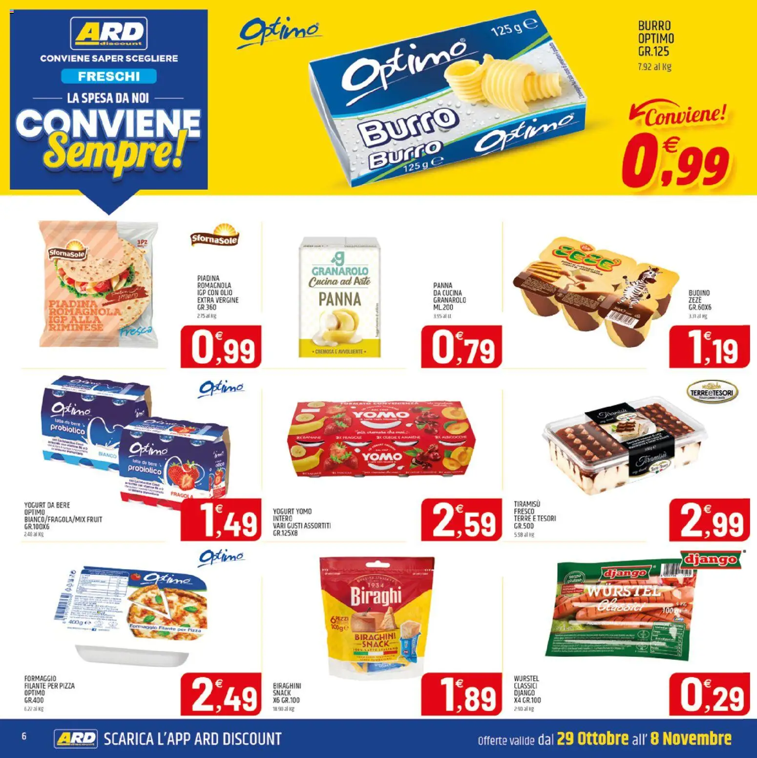 Volantino ARD Discount del 29/10/2026 | Pagina: 14 | Prodotti: Yogurt, Panna, Burro, Panna da cucina