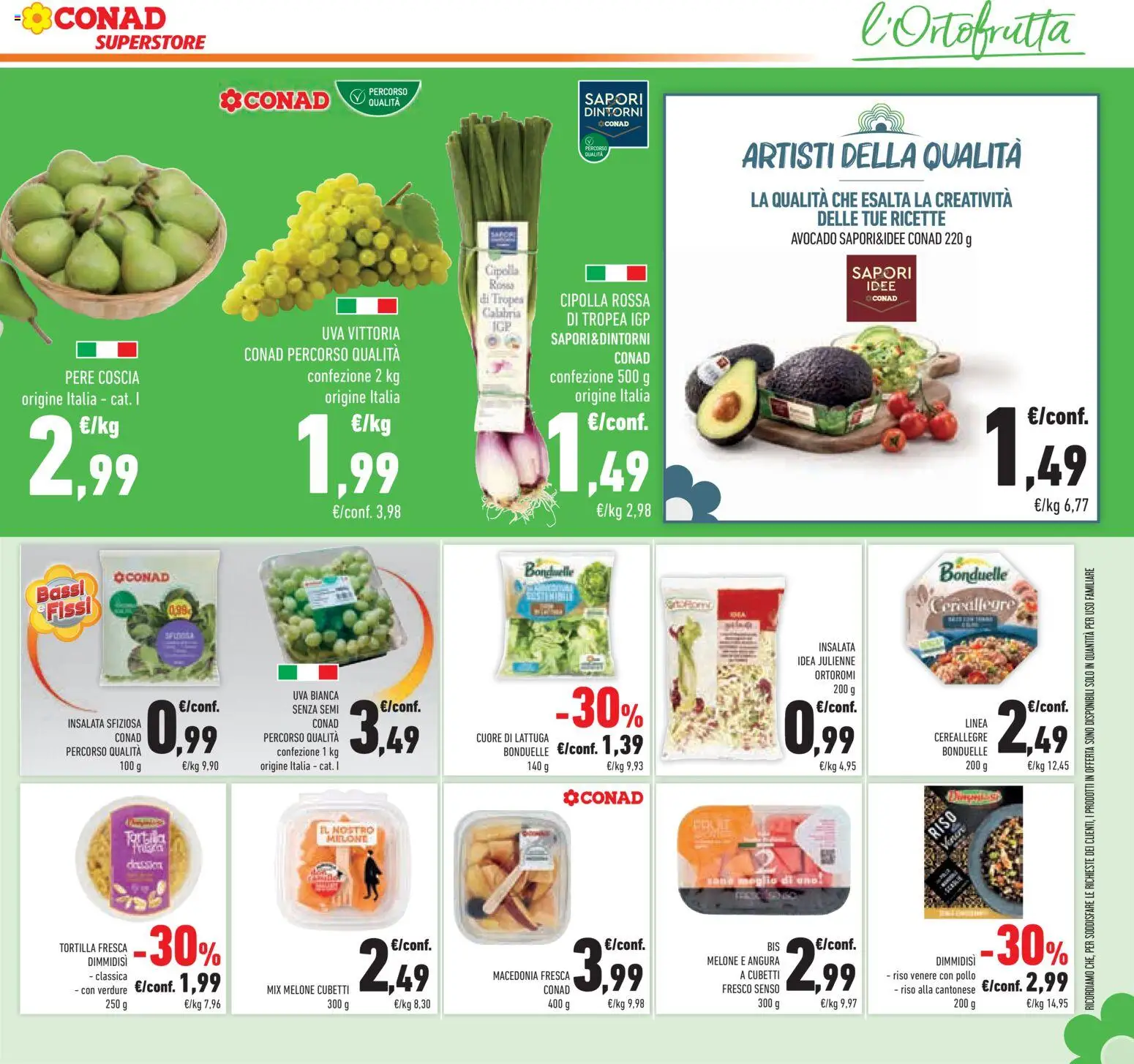 Volantino Conad del 12/08/2026 | Pagina: 17 | Prodotti: Pollo, Avocado, Cipolla, Lattuga
