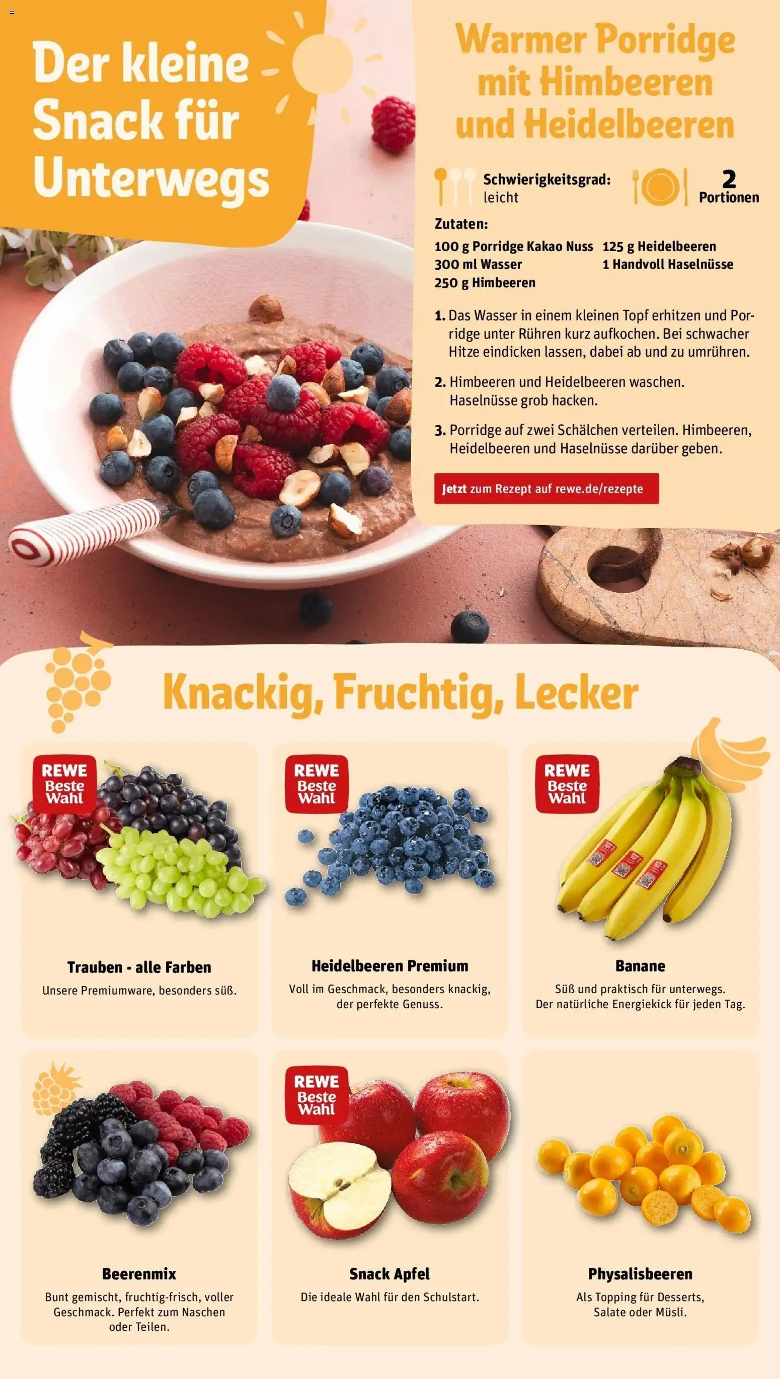 REWE Prospekt ab 31.08.2026 zum Blättern » Angebote | Seite: 8 | Produkte: Himbeeren, Trauben, Heidelbeeren, Wasser