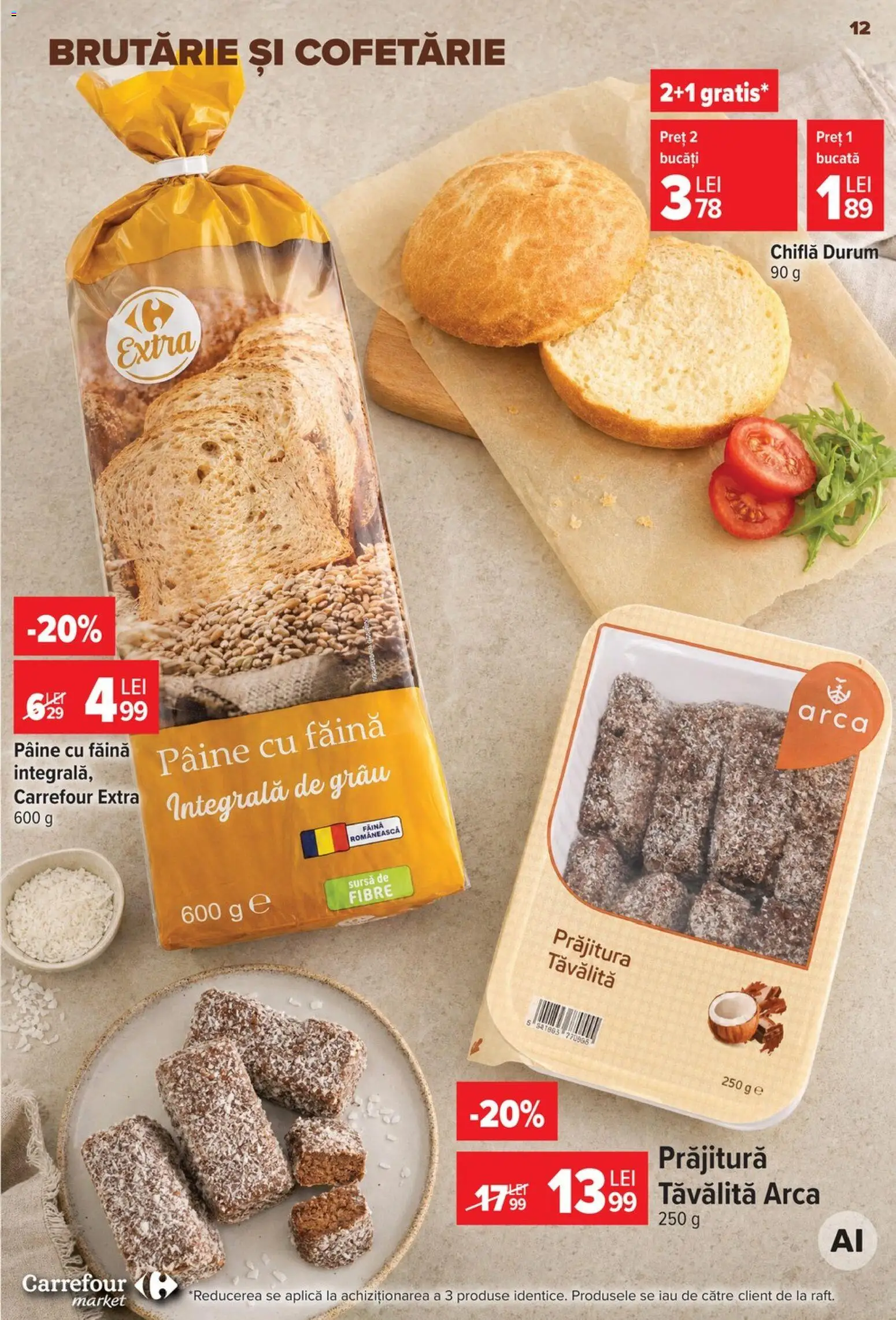 Noul catalog Carrefour – valabil de la 29.07.2026 | Pagină: 12 | Produse: Prăjitură, Chiflă, Pâine, Făină