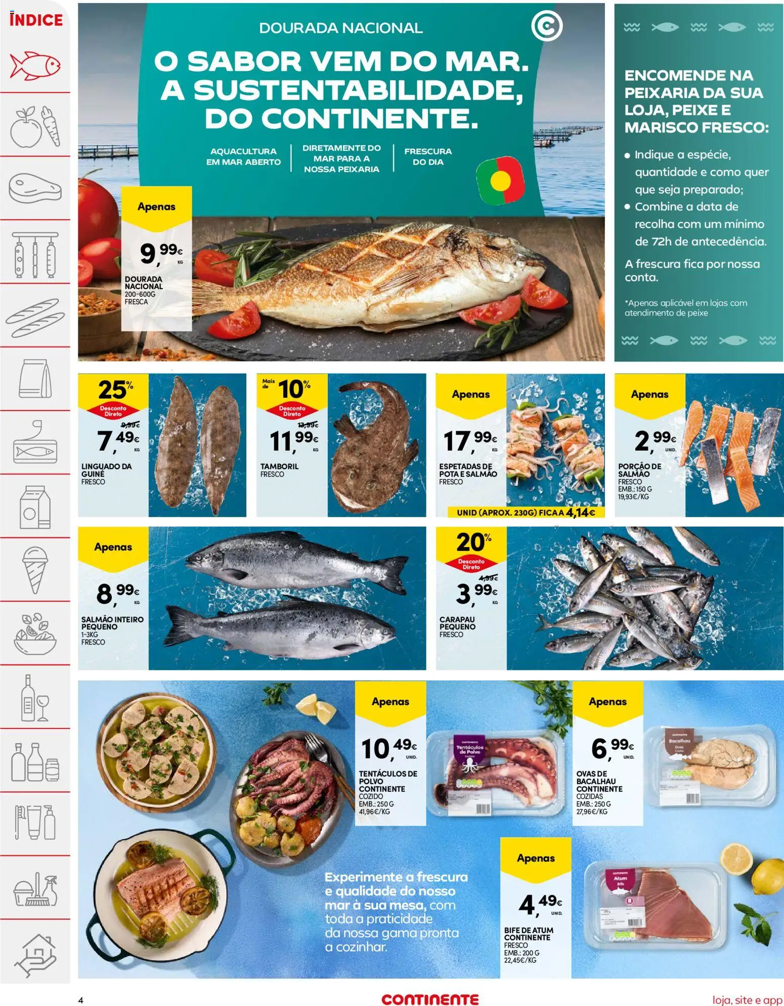 Continente folheto │ válido de 16.06.2026 | Página: 4 | Produtos: Atum, Bacalhau, Linguado, Tamboril