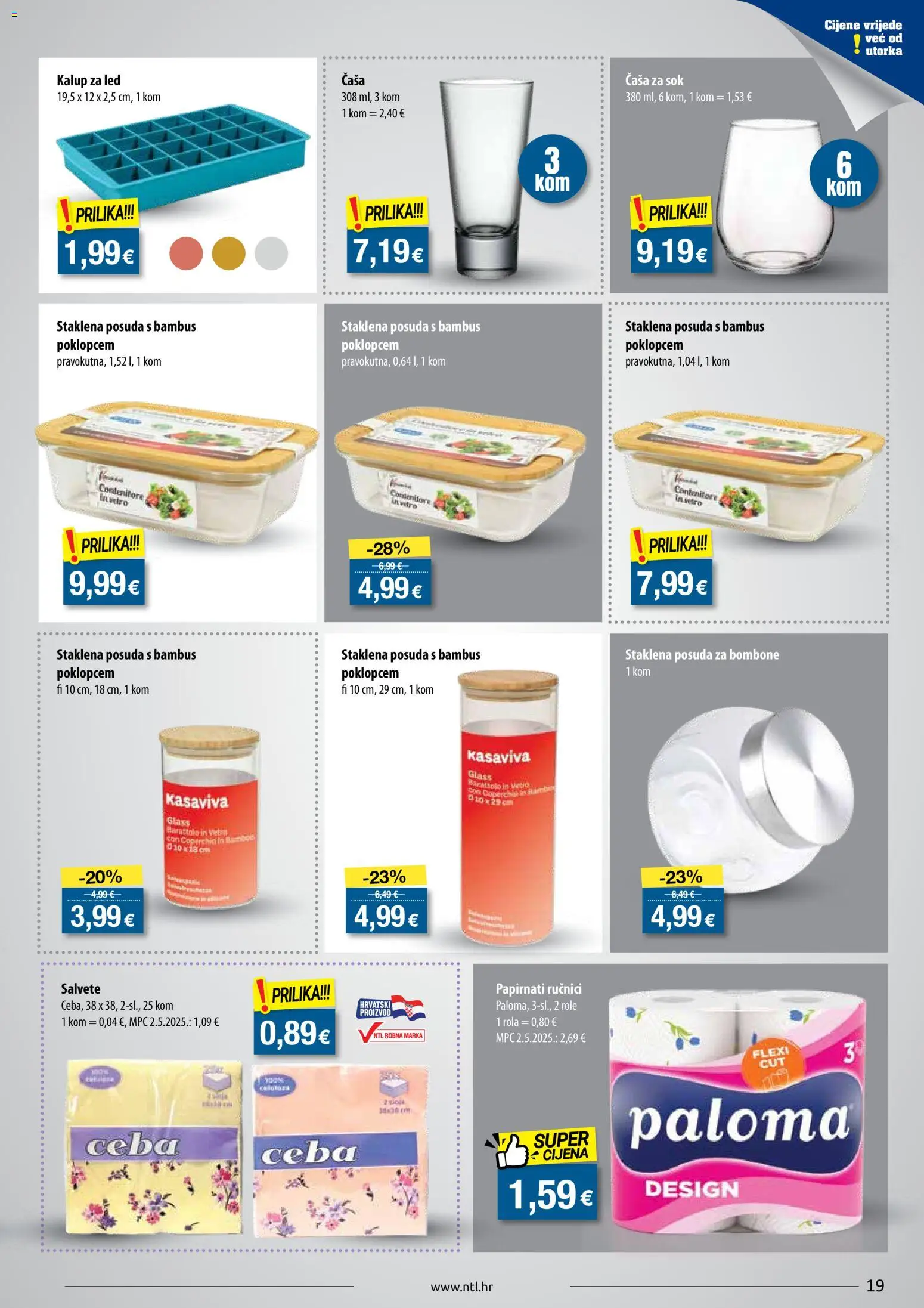 NTL katalog | vrijedi od 20.05.2026 | Stranica: 19 | Proizvodi: Role, Sok, Papirnati ručnici, Salvete