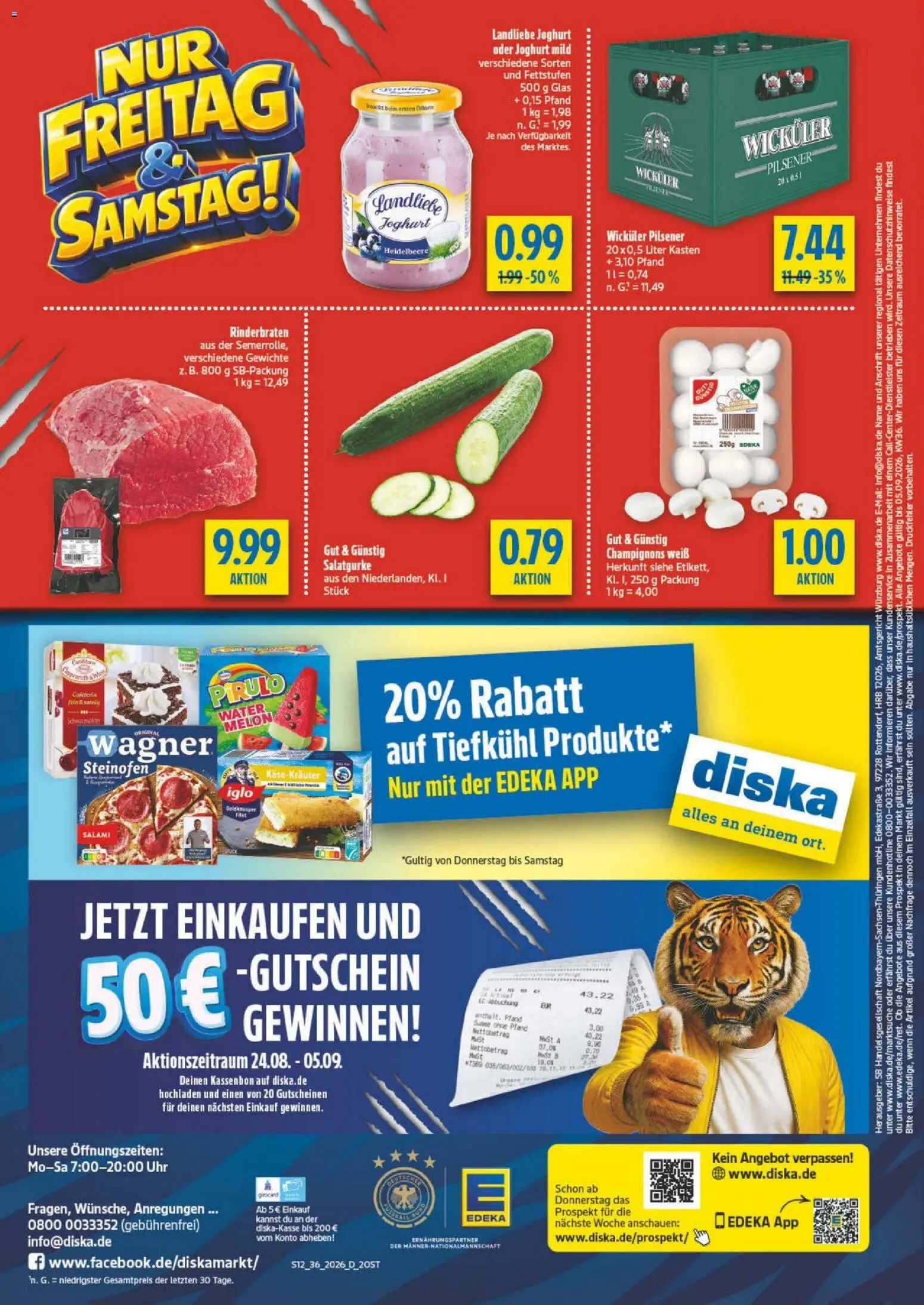 Diska - Diska Angebote Sachsen-Thüringen KW36 – gültig ab 26.08.2026 | Seite: 12 | Produkte: Käse, Joghurt, Landliebe joghurt, Salami