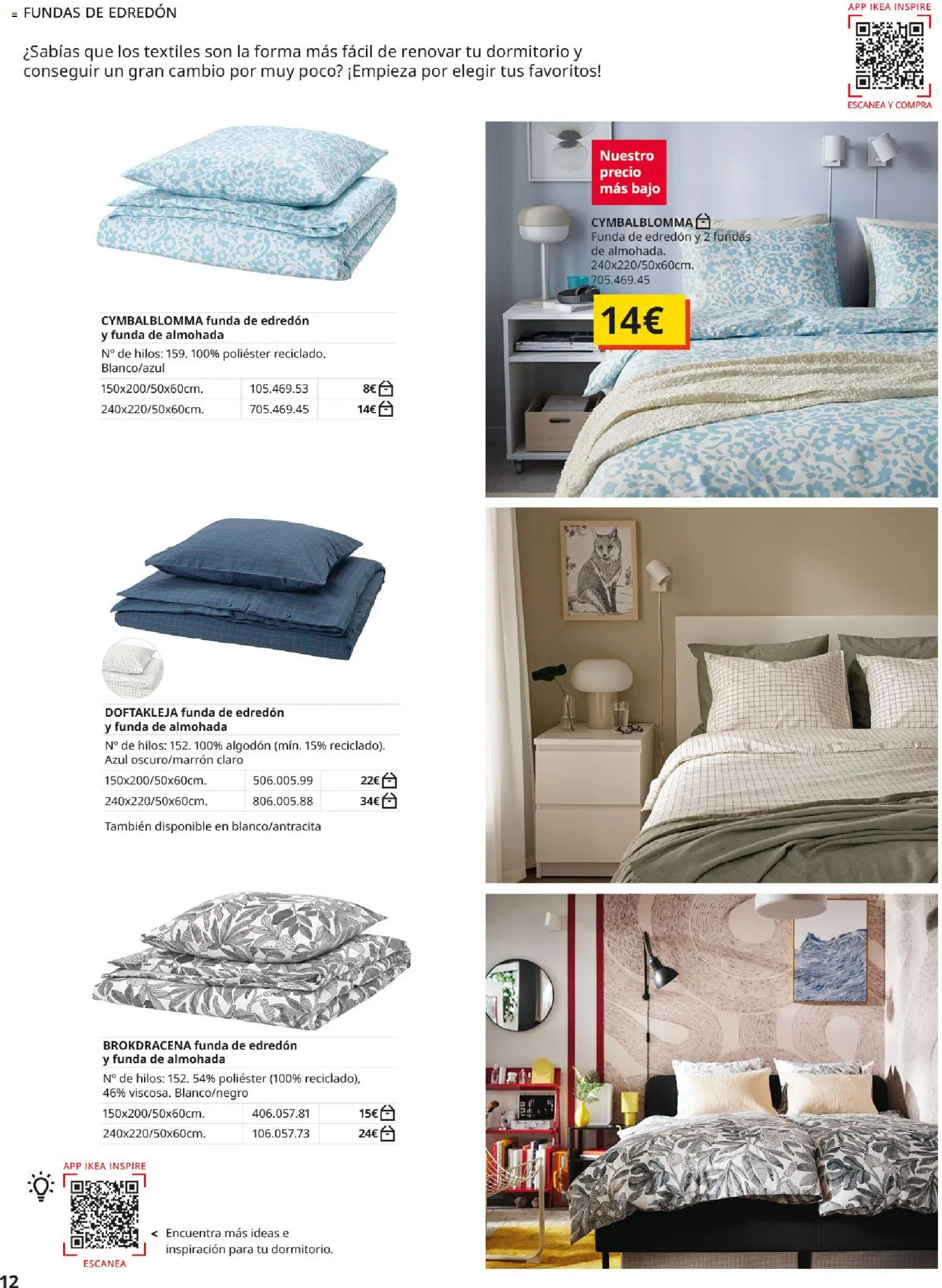 IKEA - Ropa de cama │ válido desde el 01/09/2026 | Página: 12 | Productos: Edredón, Funda, Algodón, Almohada