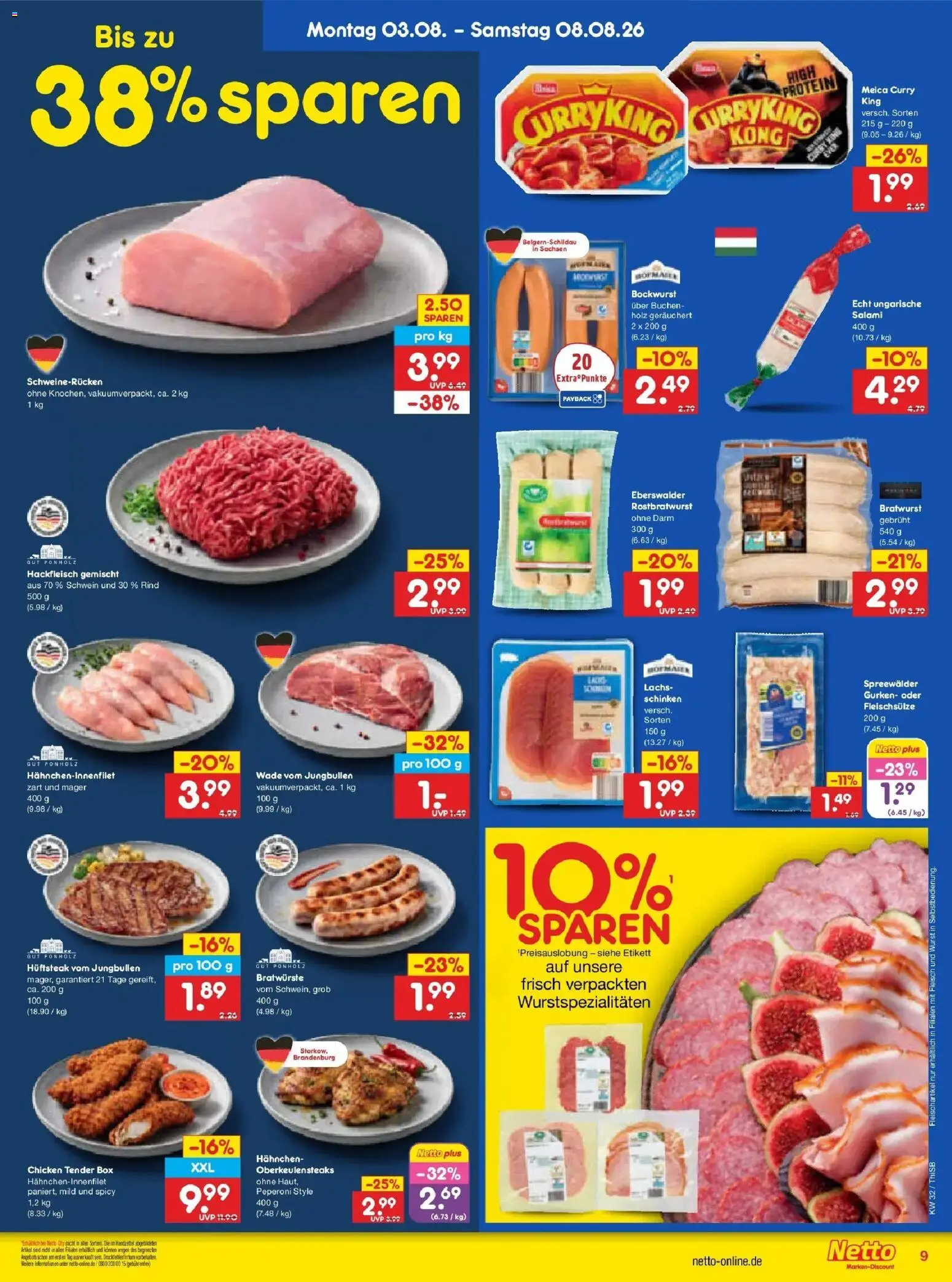 Netto Marken-Discount Prospekt Pirna – gültig ab 03.08.2026 | Seite: 19 | Produkte: Box, Schweinerucken, Salami, Fleisch