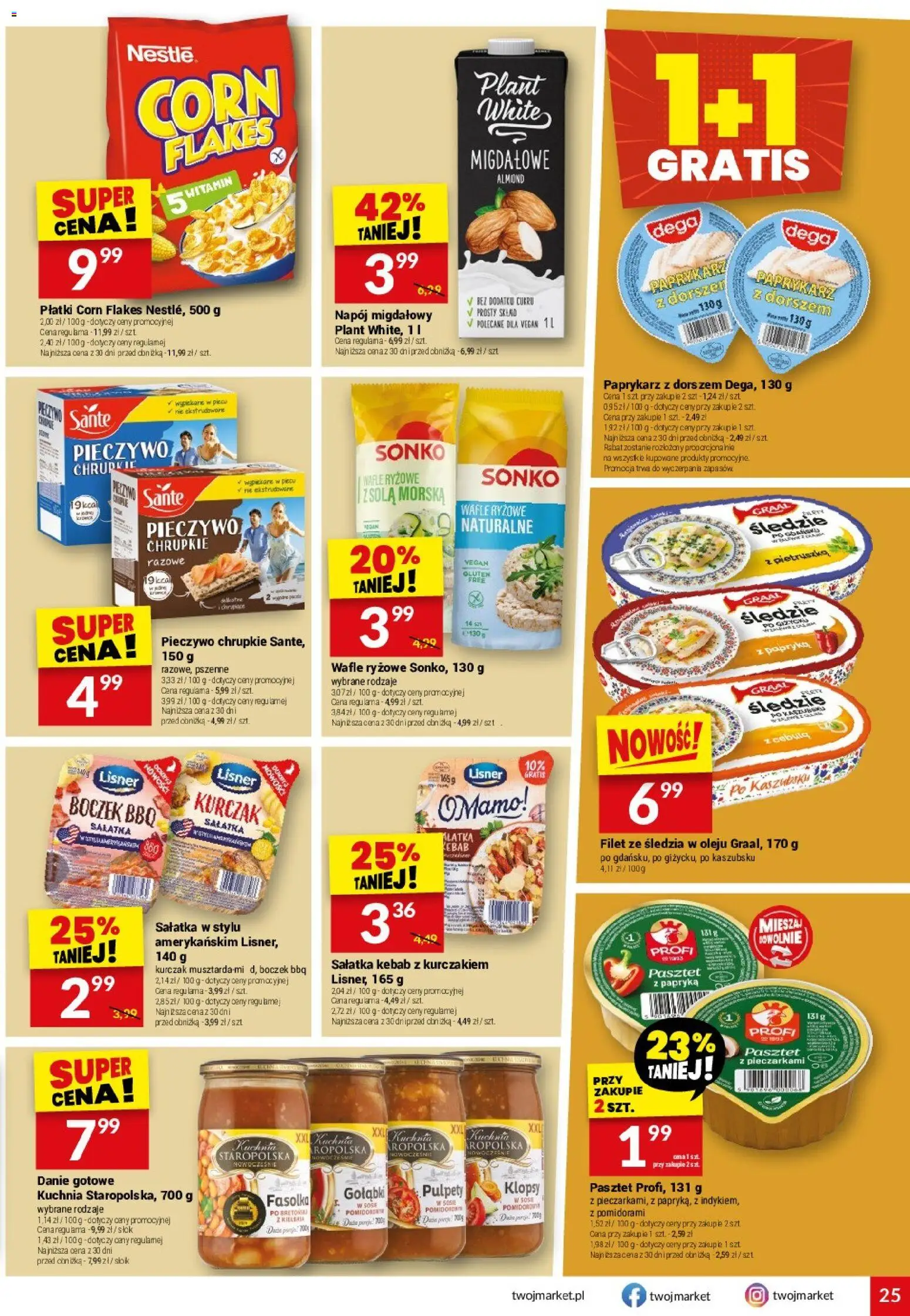 Twój Market gazetka od 15.07.2026 | Strona: 25 | Produkty: Pieczywo, Paprykarz, Sałatka, Corn Flakes