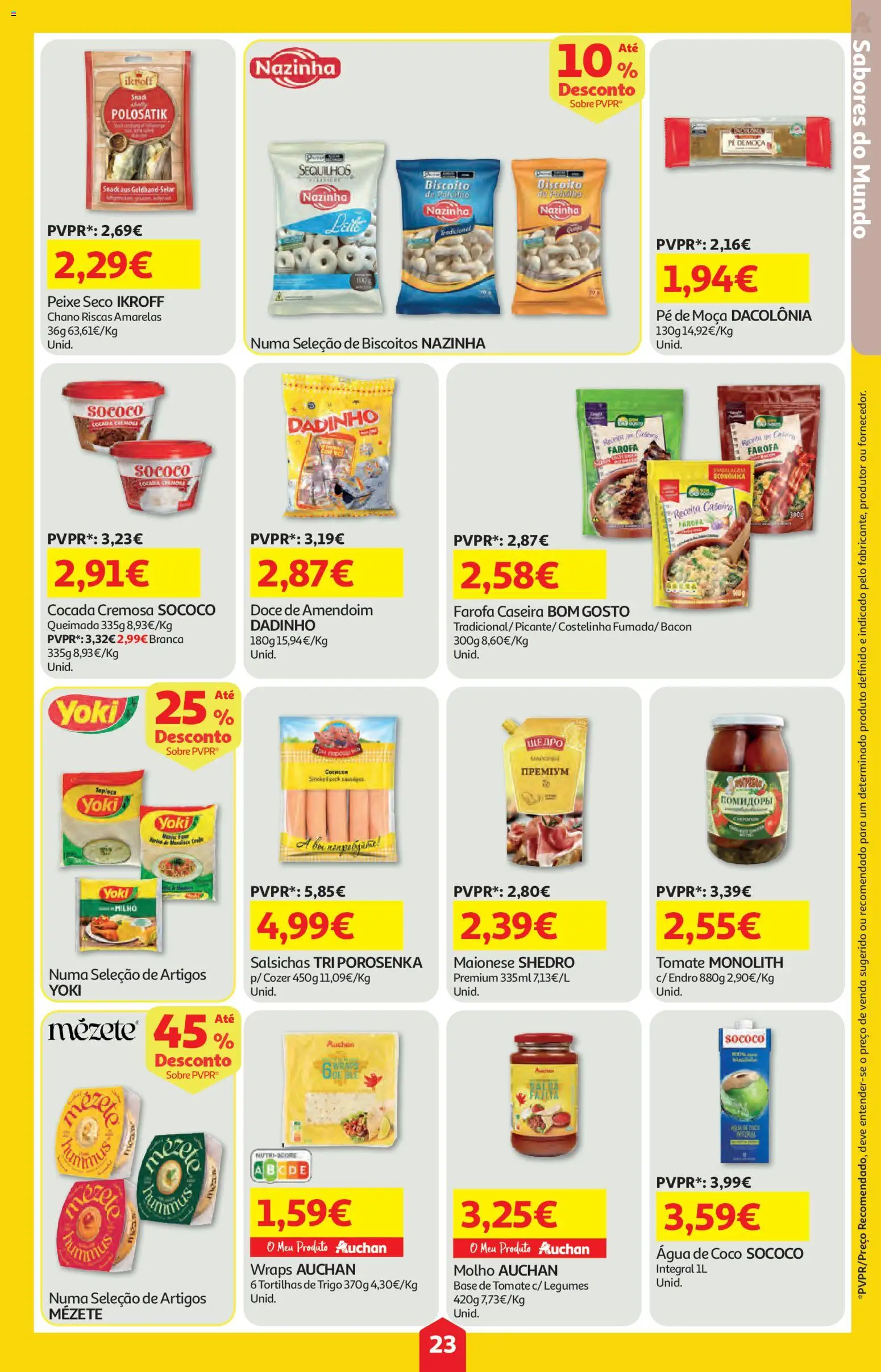 Auchan folheto │ válido de 18.06.2026 | Página: 23 | Produtos: Base, Tomate, Biscoitos, Milho