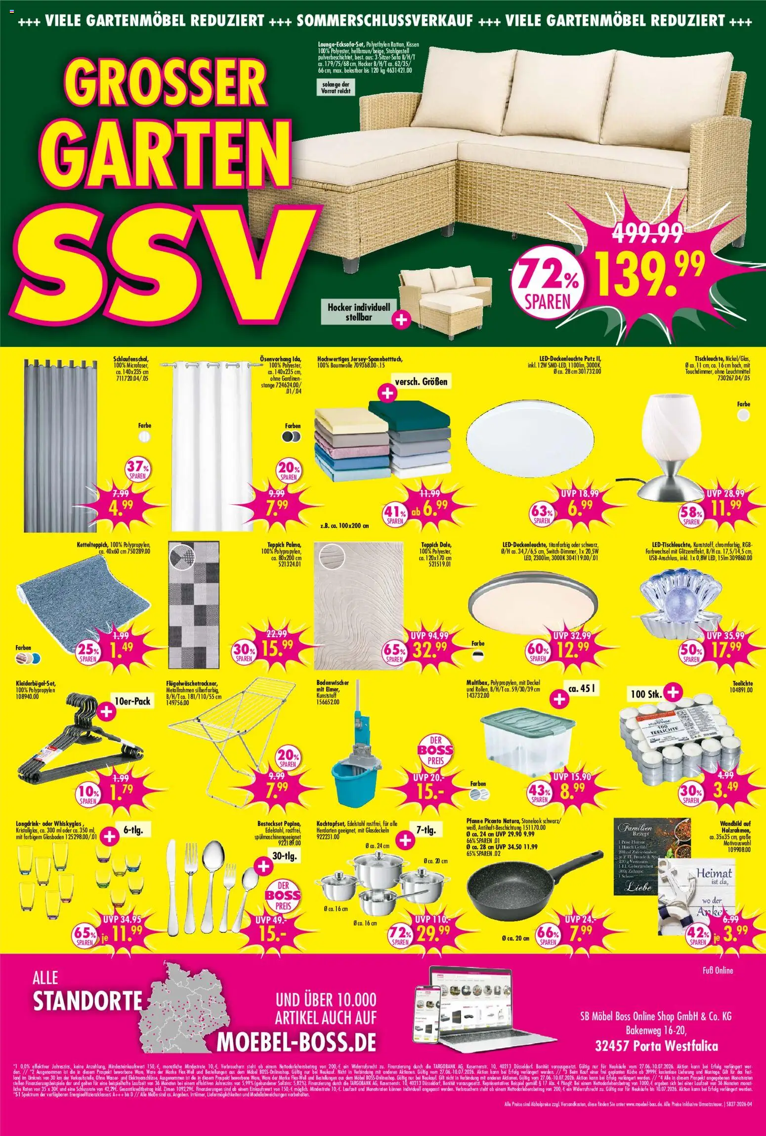 SB Möbel Boss Prospekt – gültig ab 27.06.2026 | Seite: 4 | Produkte: Hocker, Gartenmöbel, Küche, Wasser