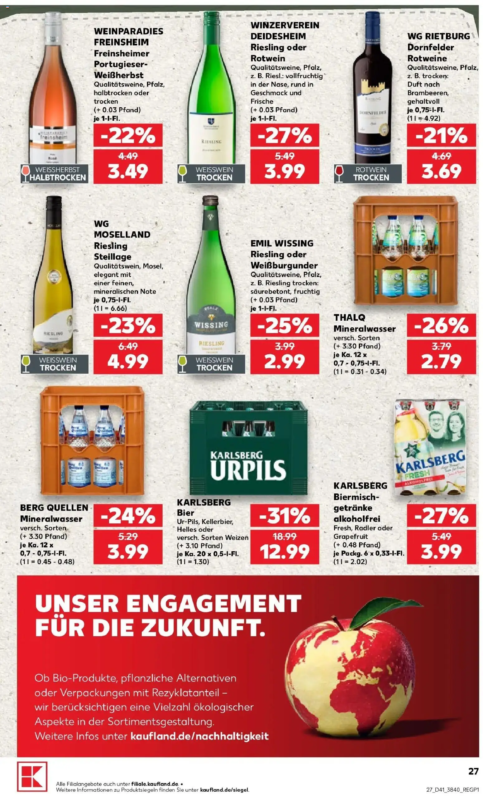 Prospekt Kaufland ab 08.10.2026 » Angebote Online zum Blättern | Seite: 27 | Produkte: Bier, Duft, Mineralwasser, Radler