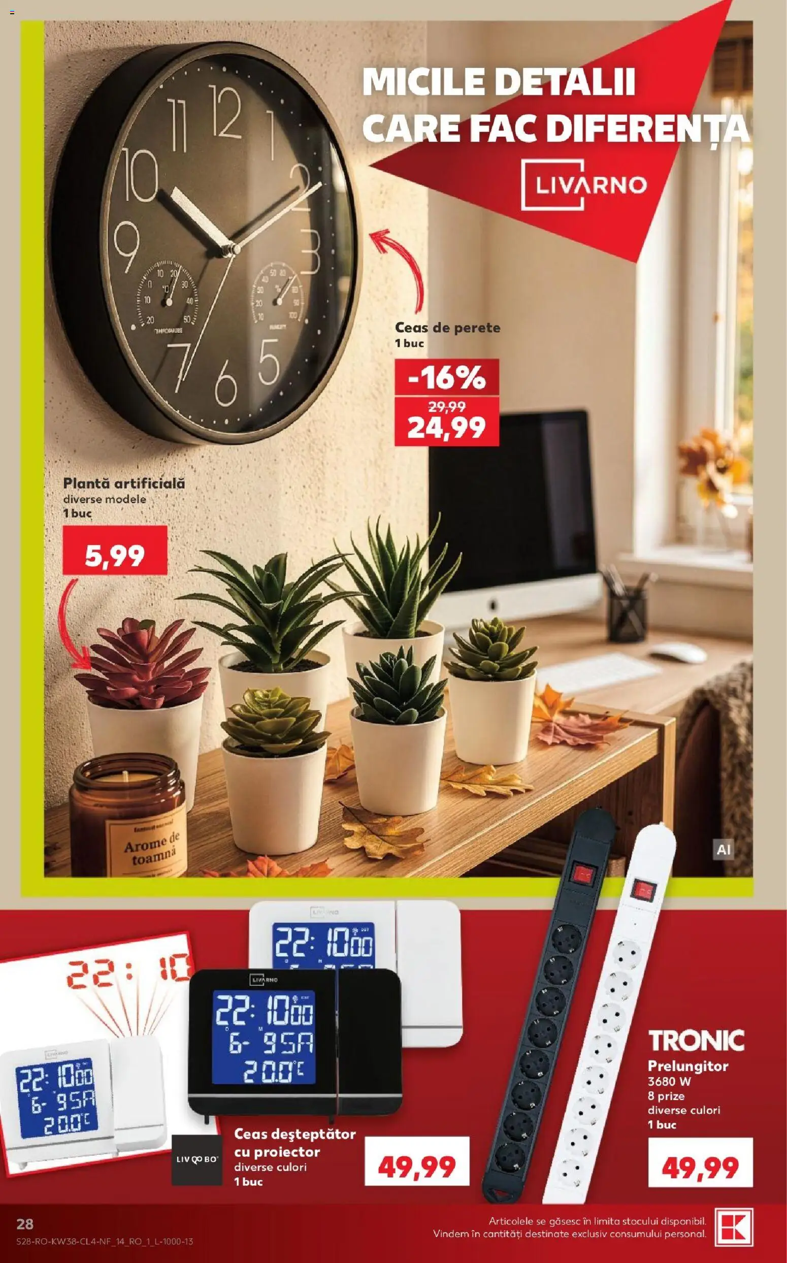 Noul catalog Kaufland – valabil de la 16.09.2026 | Pagină: 28 | Produse: Prize, Ceas, Prelungitor