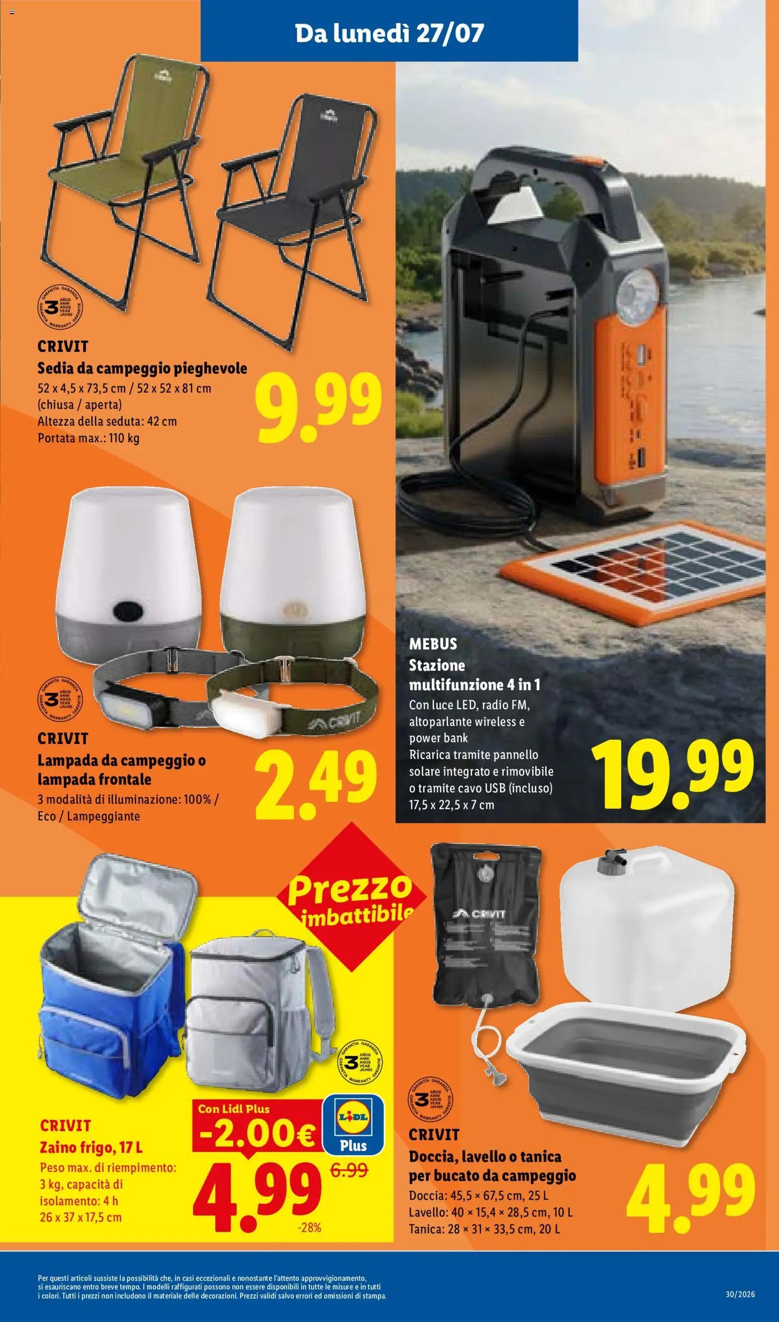Volantino Lidl del 23/07/2026 | Pagina: 43 | Prodotti: Power bank, Lavello, Tanica, Doccia